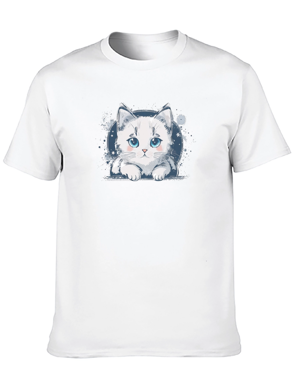 Cute Cat Graphic Black T-Shirt