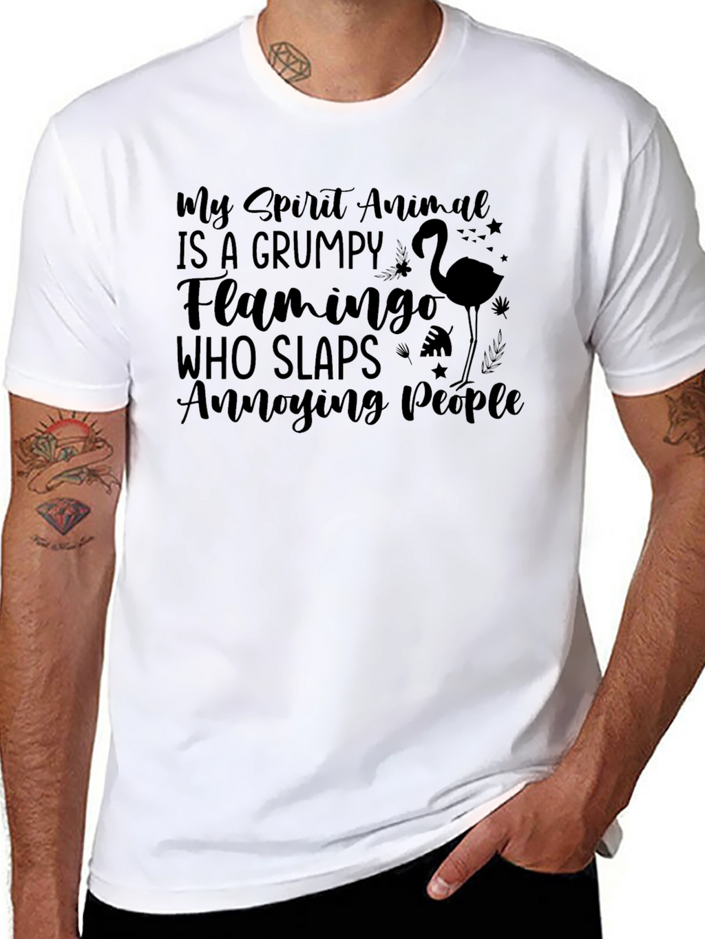 Grumpy Flamingo T-Shirt - Funny Animal Tee