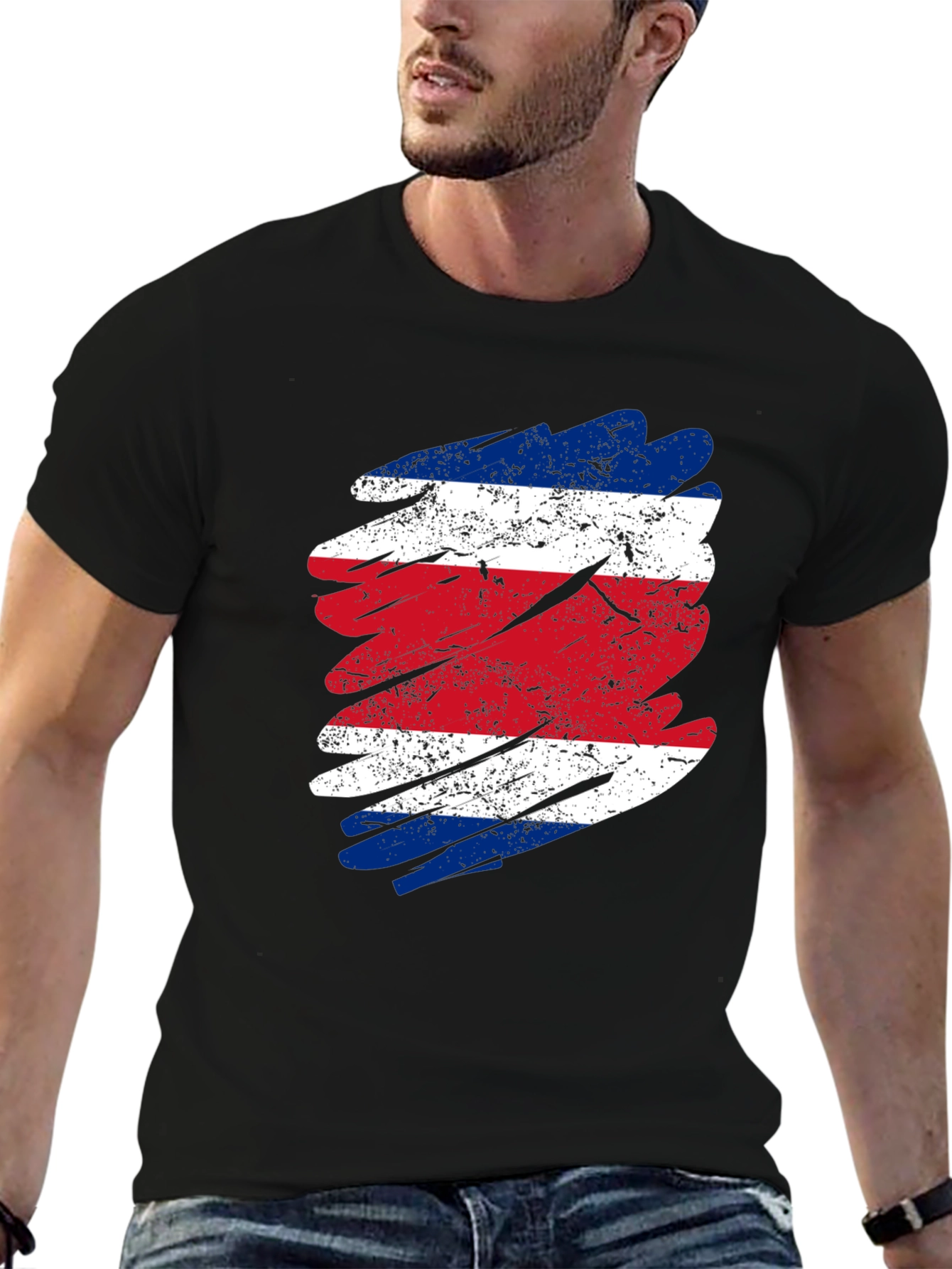 Costa Rica Flag T-Shirt - Distressed Graphic Tee