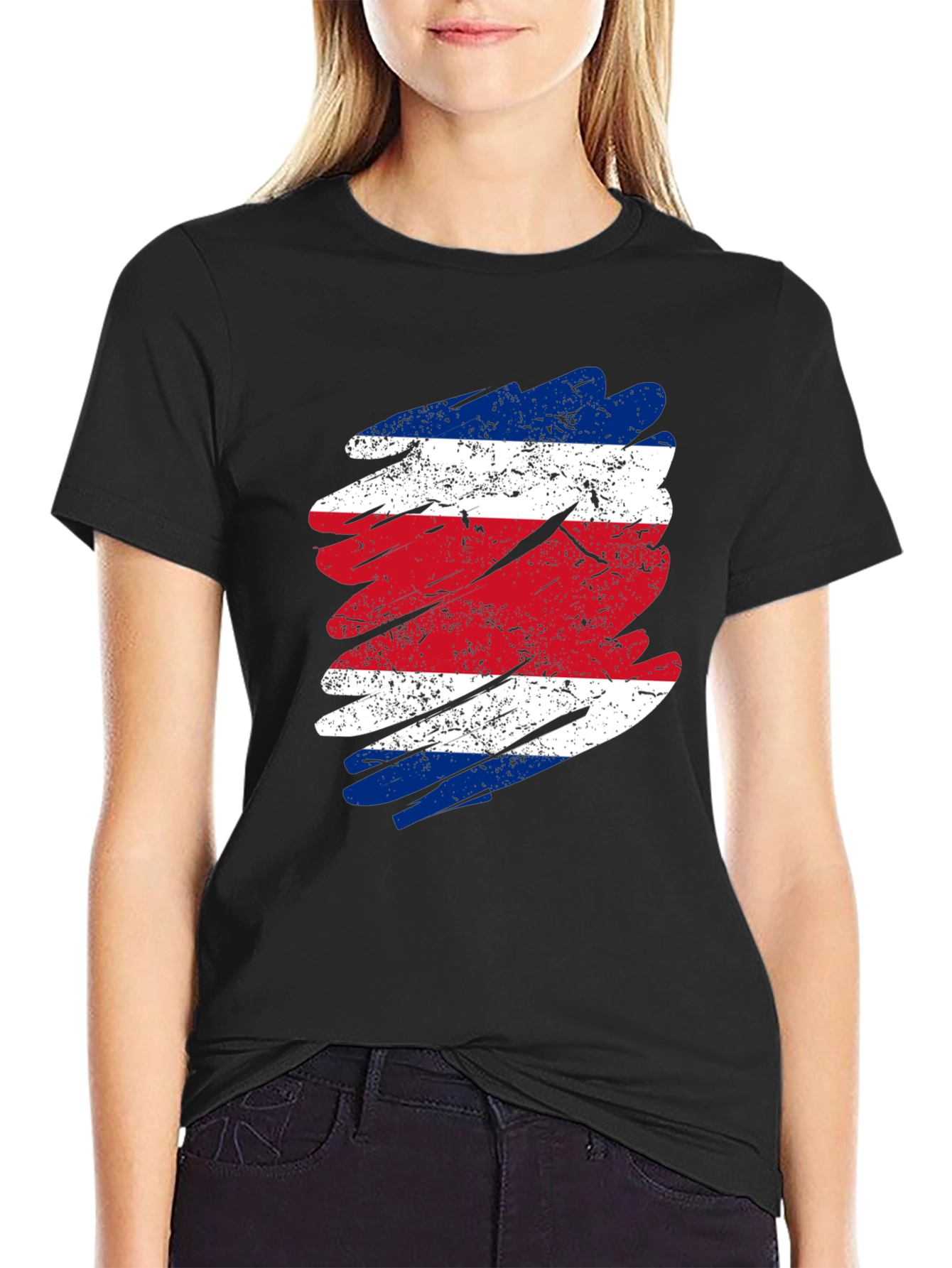 Costa Rica Flag T-Shirt - Distressed Graphic Tee