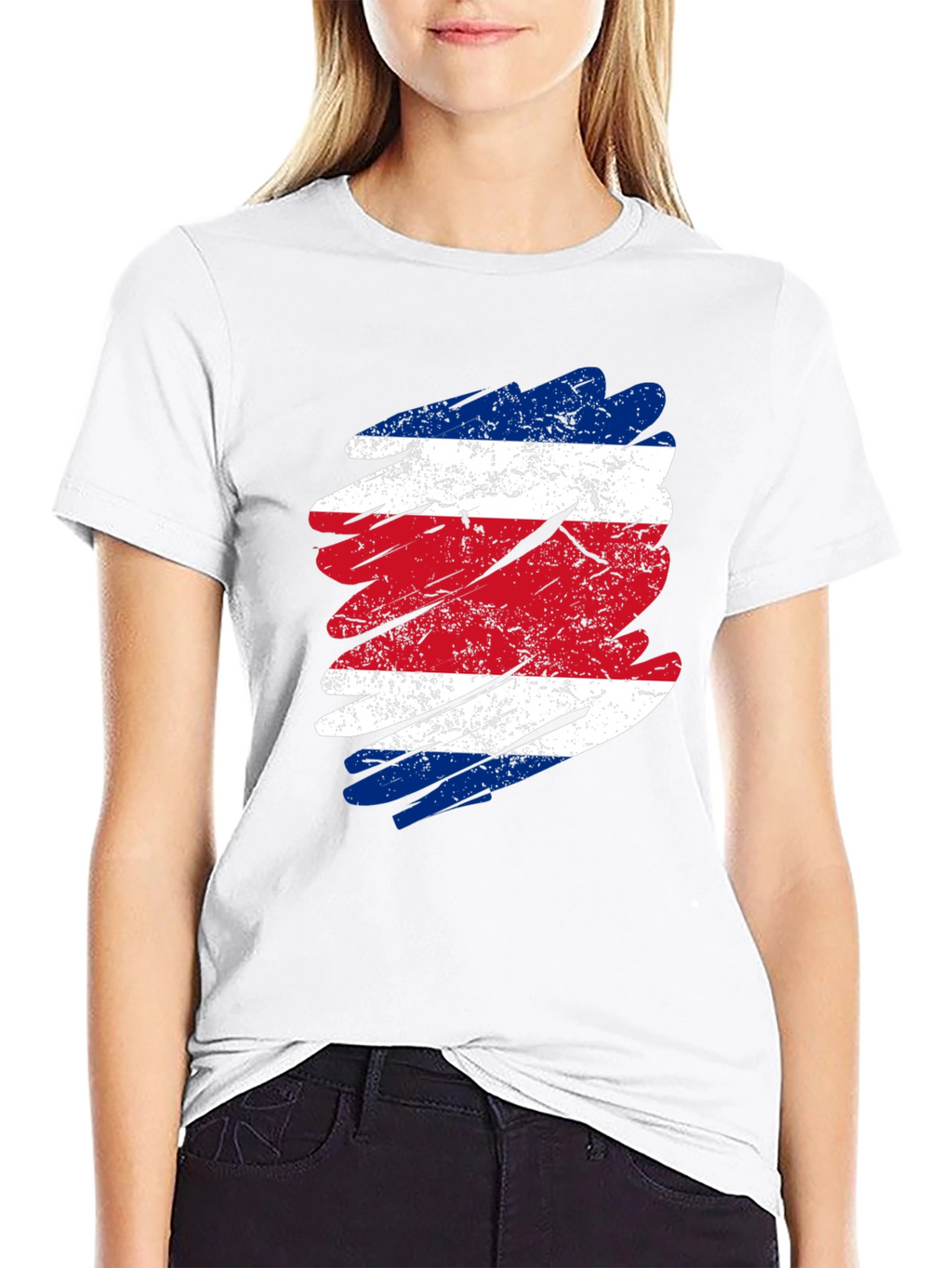 Costa Rica Flag T-Shirt - Distressed Graphic Tee