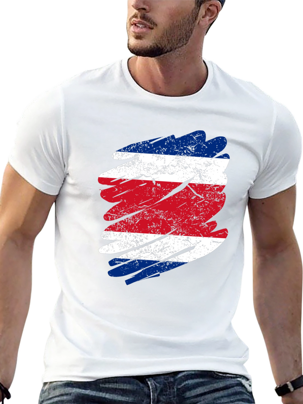 Costa Rica Flag T-Shirt - Distressed Graphic Tee