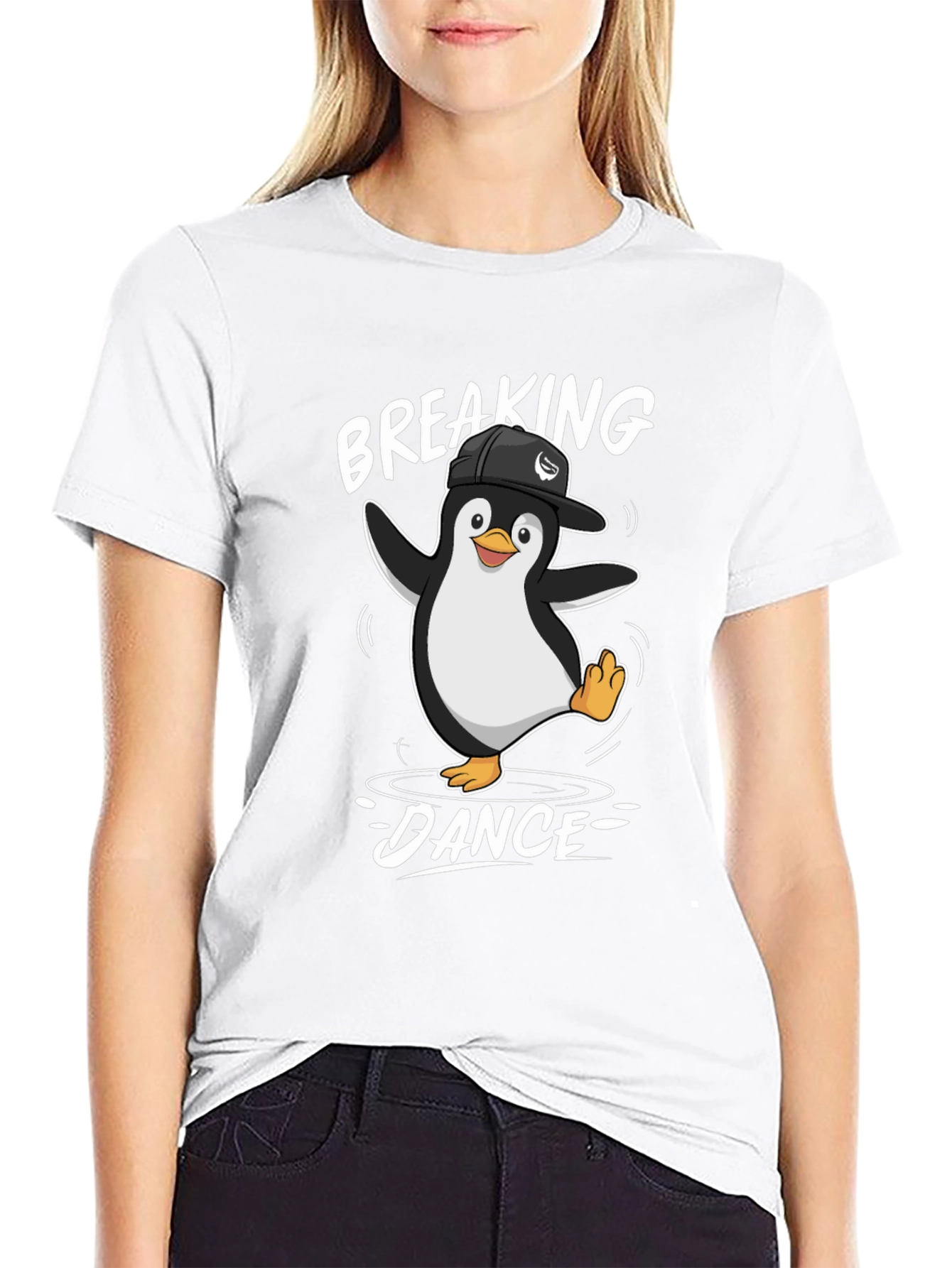 Breaking Dance Penguin T-Shirt - Black