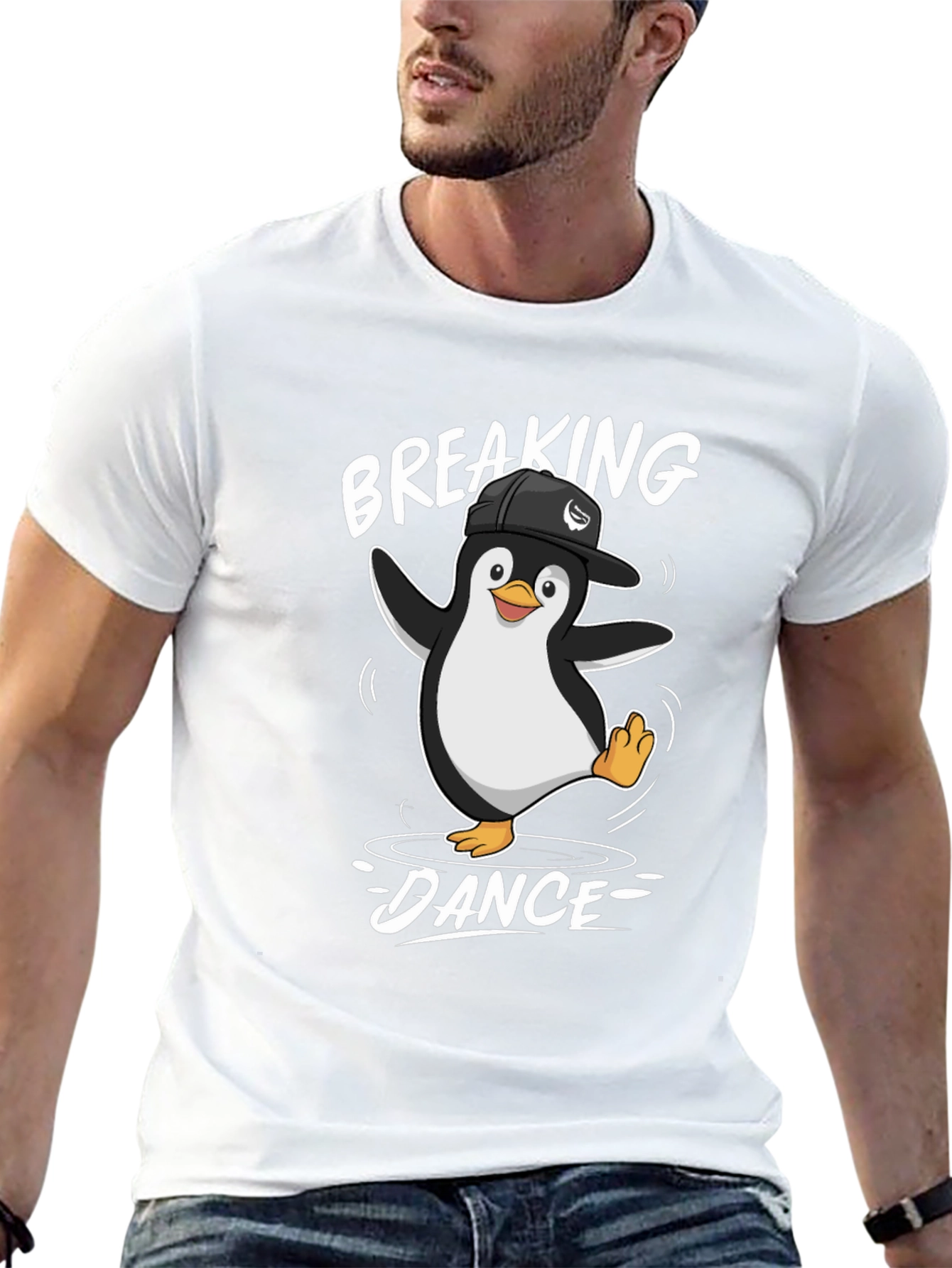 Breaking Dance Penguin T-Shirt - Black