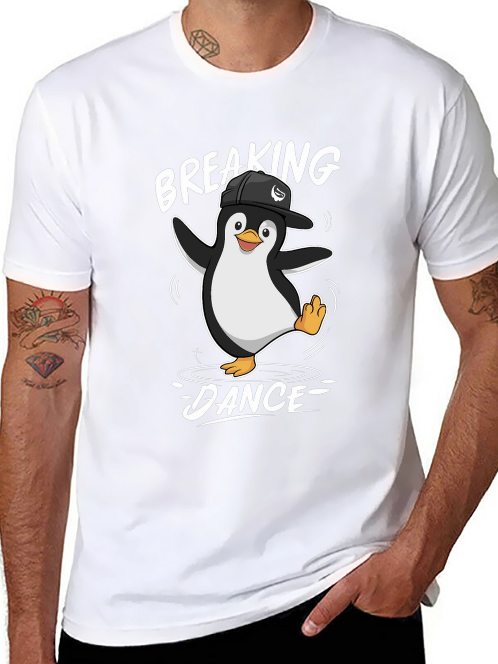 Breaking Dance Penguin T-Shirt - Black