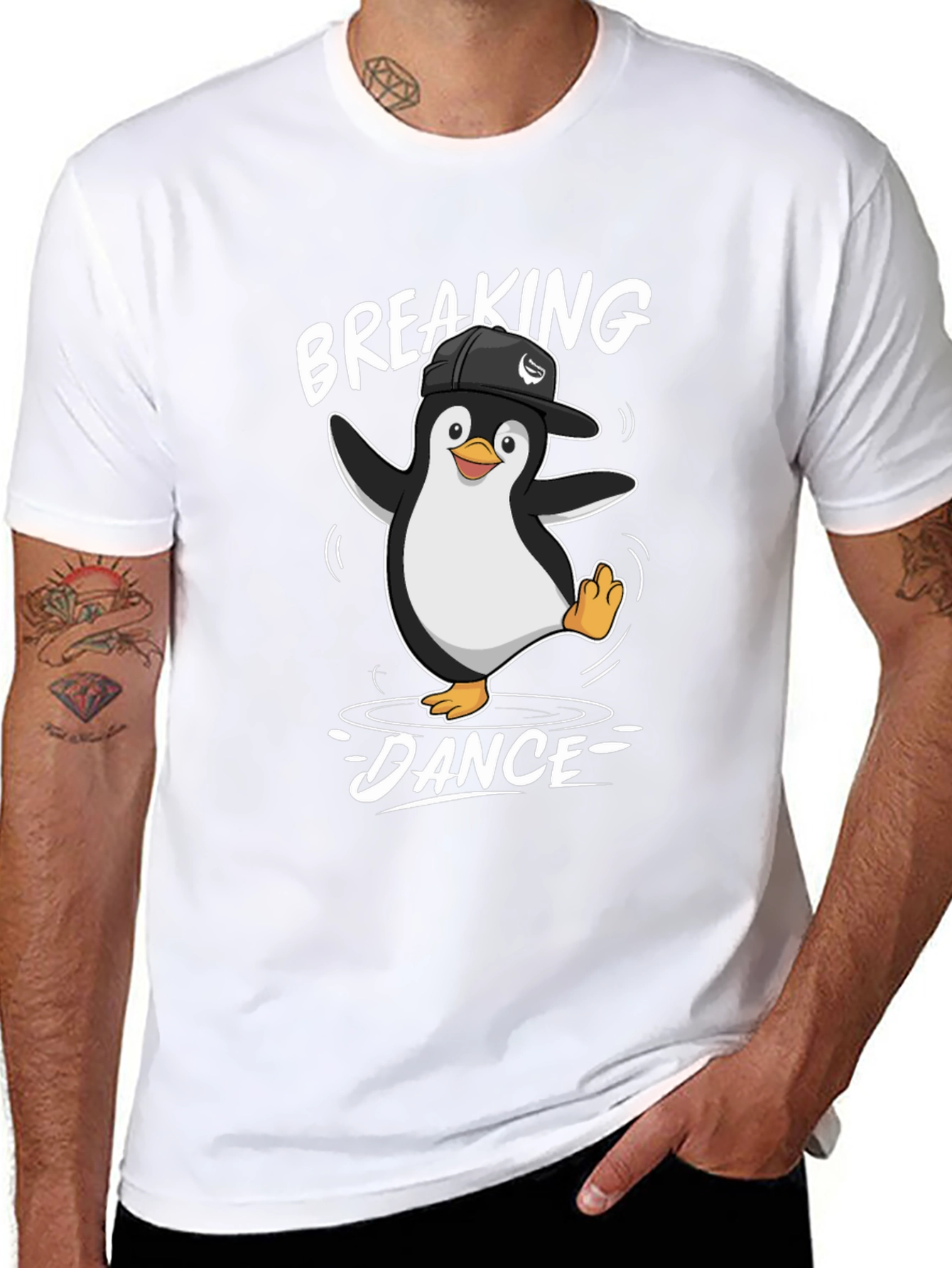 Breaking Dance Penguin T-Shirt - Black