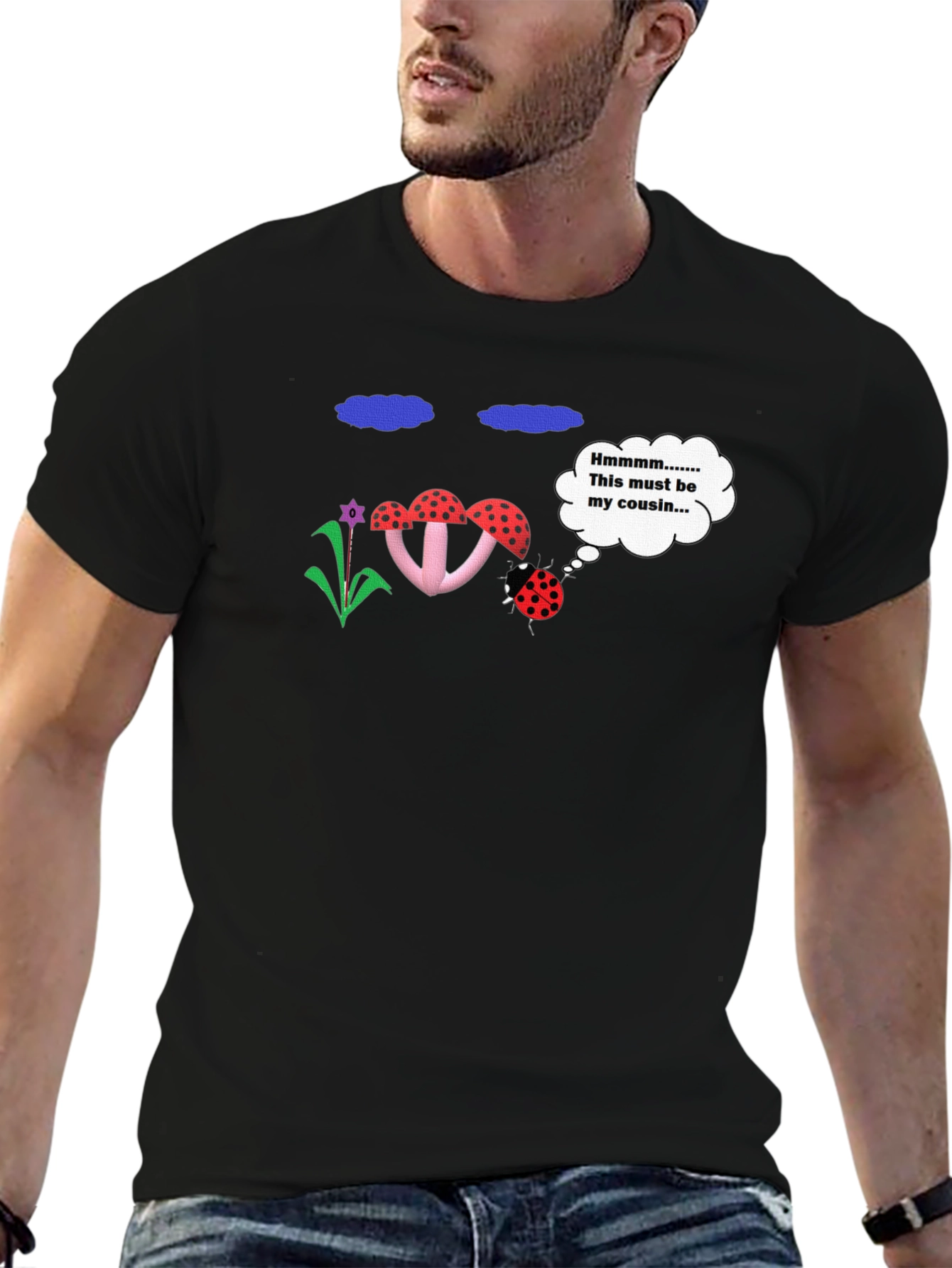 Whimsical Ladybug Cousin Graphic T-Shirt