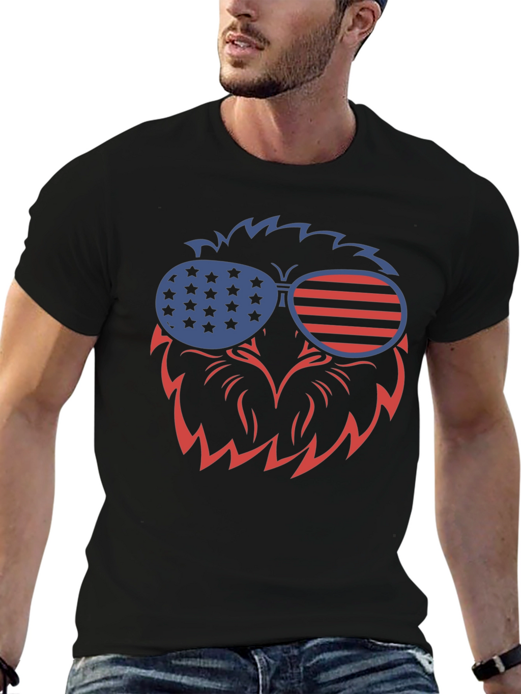 Patriotic Eagle Sunglasses Graphic T-Shirt