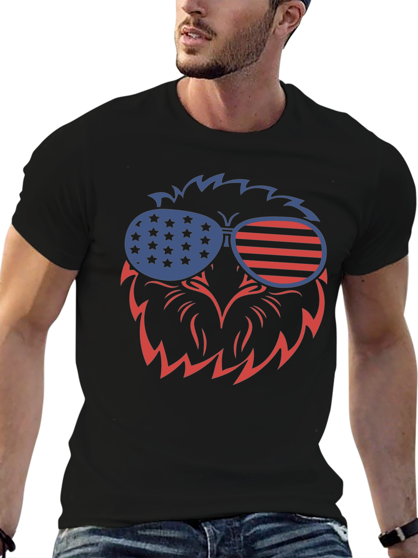 Patriotic Eagle Sunglasses Graphic T-Shirt