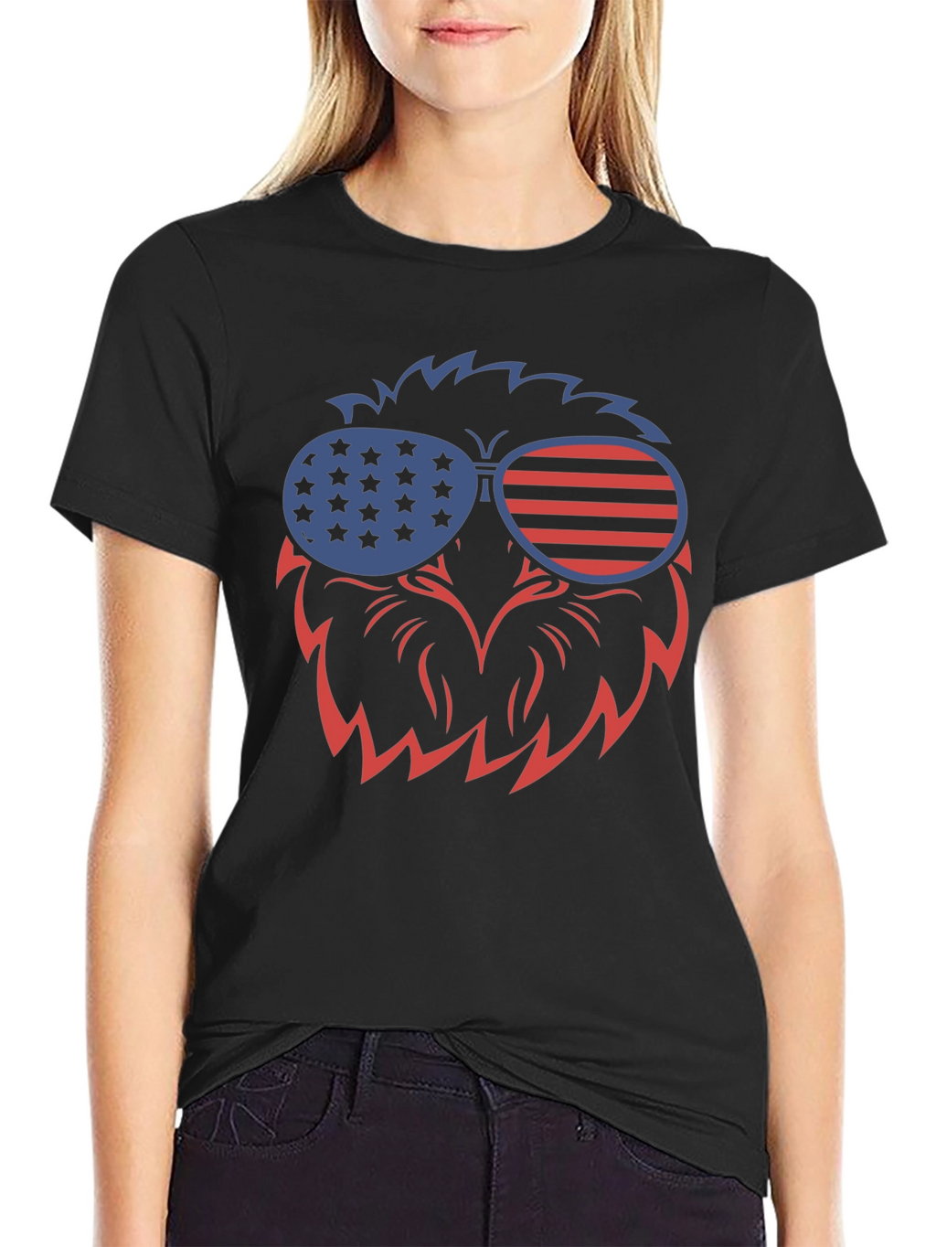 Patriotic Eagle Sunglasses Graphic T-Shirt