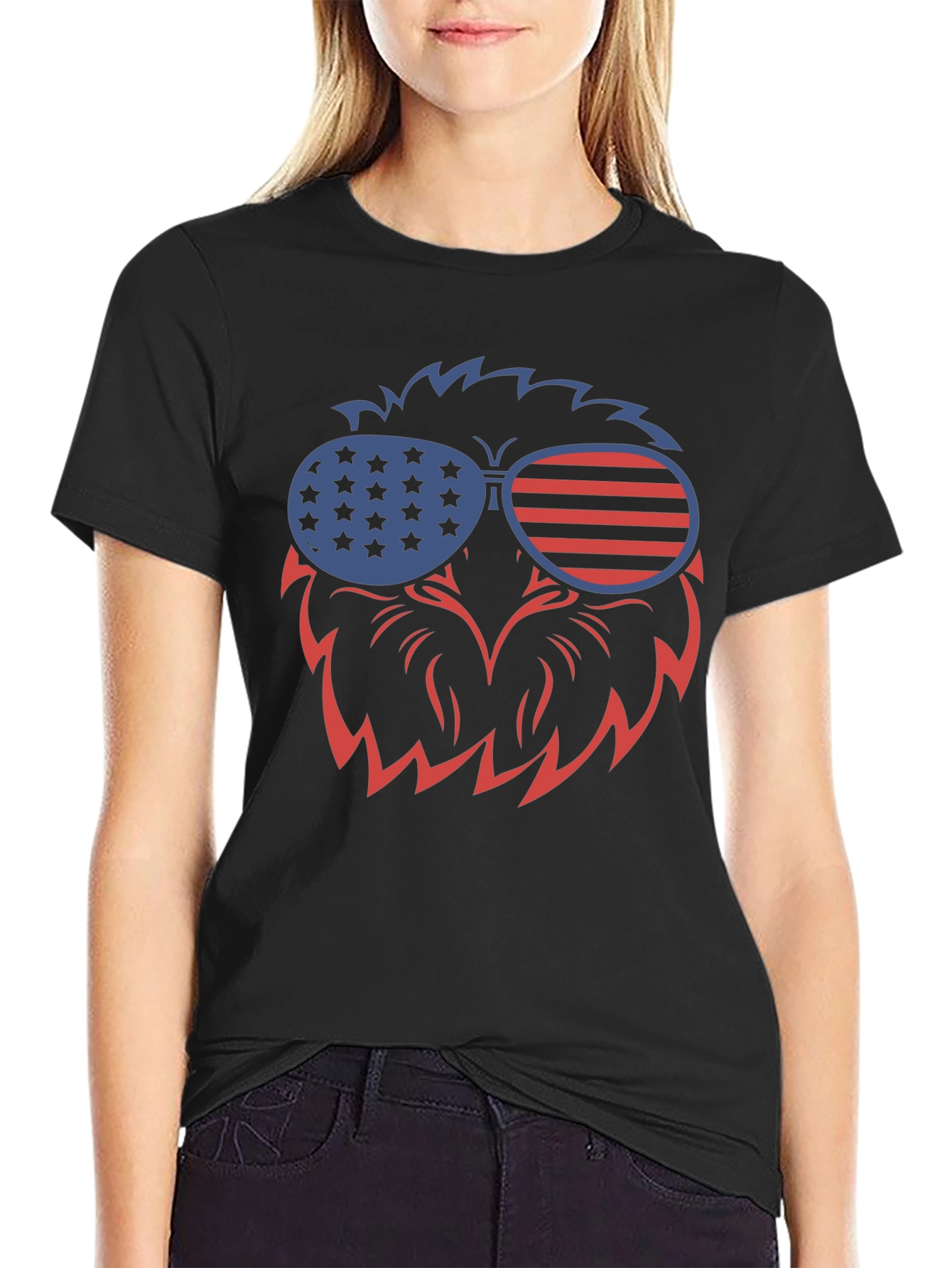 Patriotic Eagle Sunglasses Graphic T-Shirt