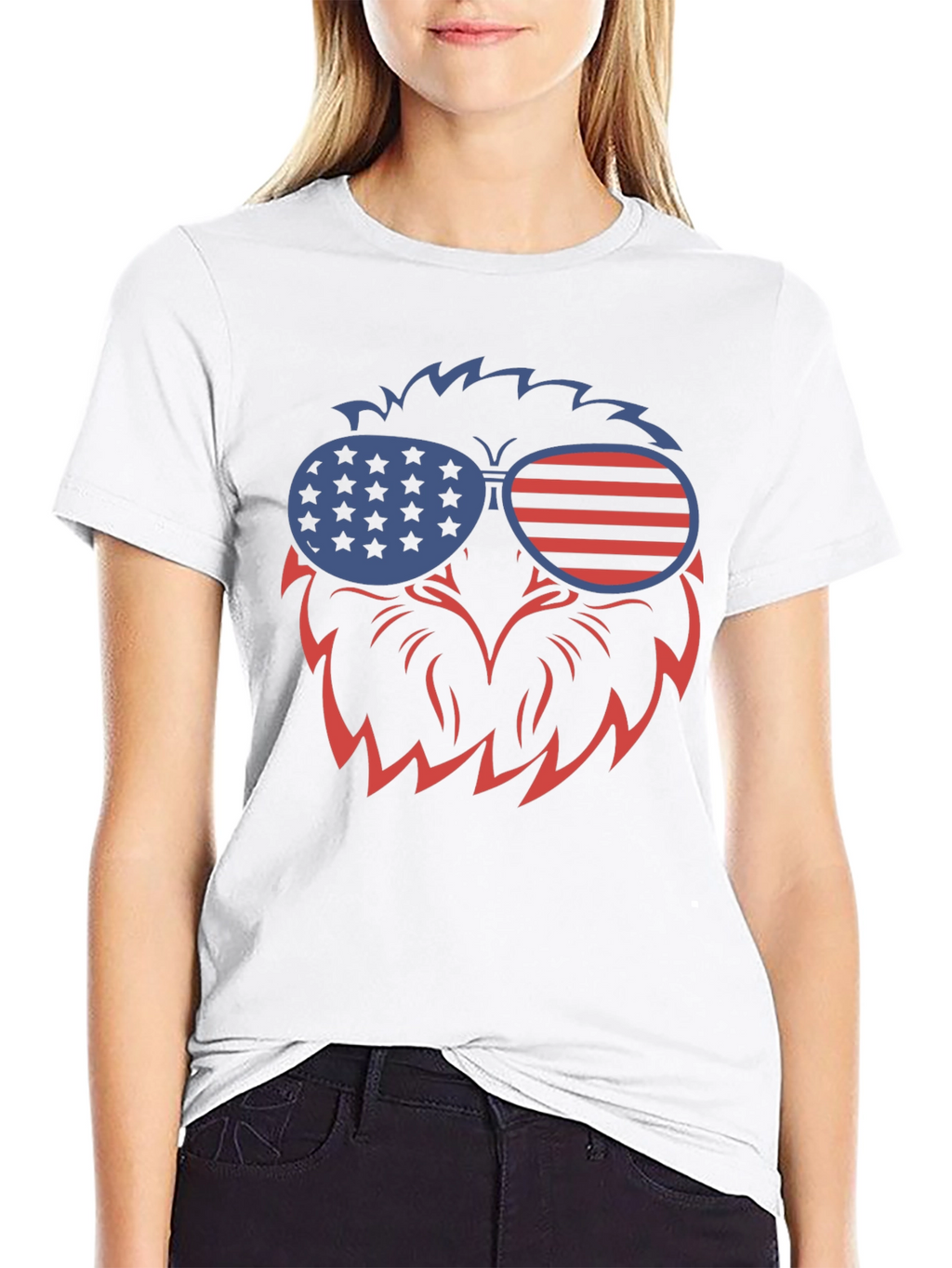 Patriotic Eagle Sunglasses Graphic T-Shirt