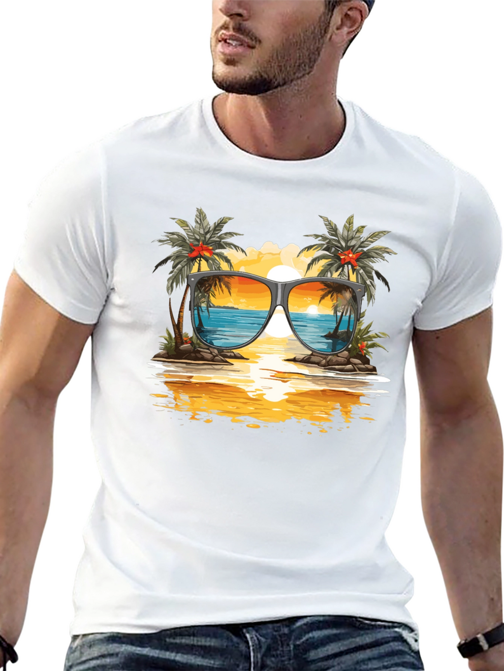 Sunset Beach Sunglasses T-Shirt