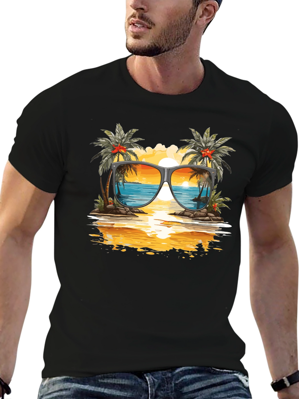 Sunset Beach Sunglasses T-Shirt