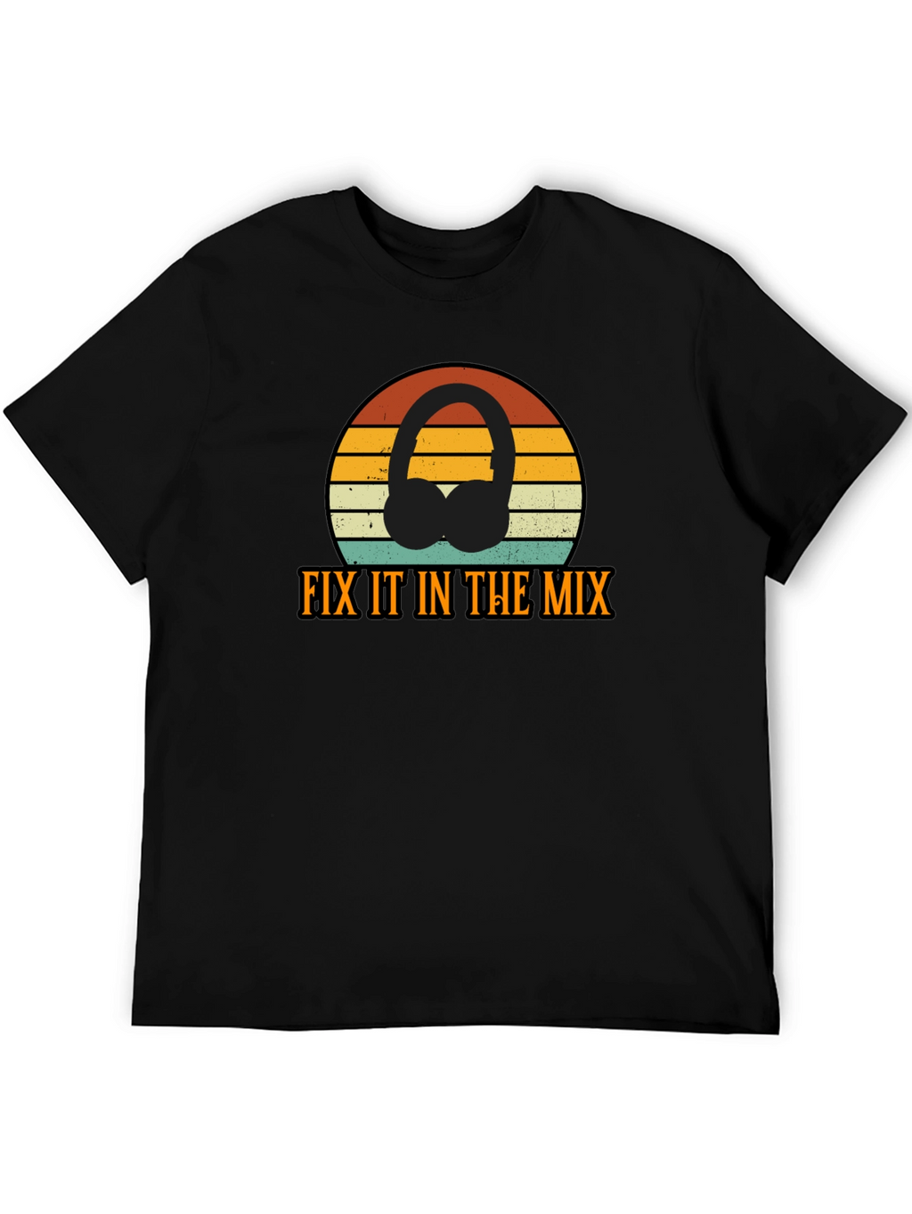 Fix It In The Mix Retro DJ Headphones T-Shirt