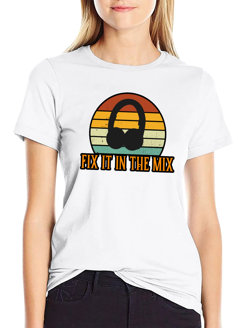 Fix It In The Mix Retro DJ Headphones T-Shirt