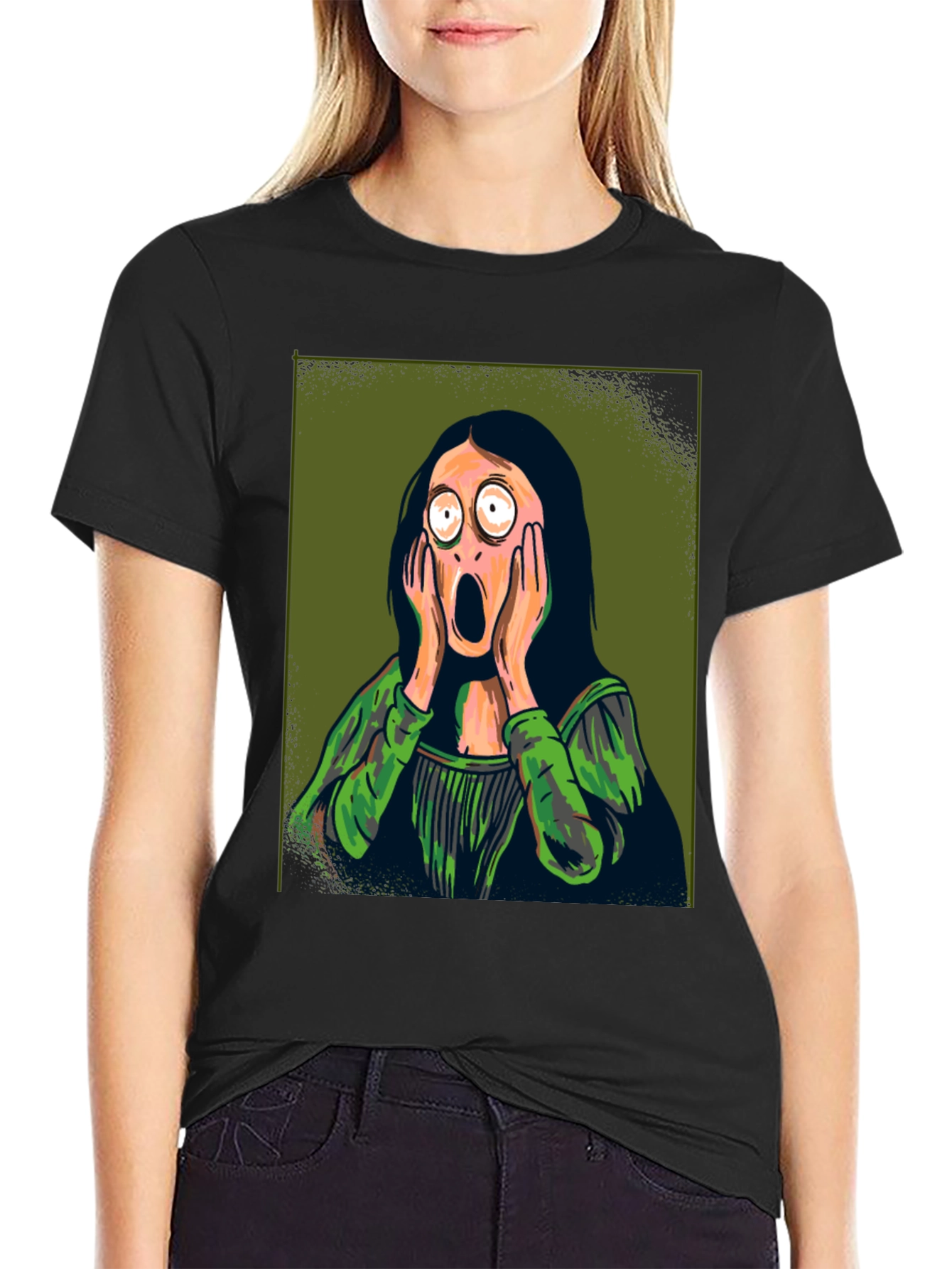Screaming Mona Lisa Graphic Tee - Soft Cotton Comfort