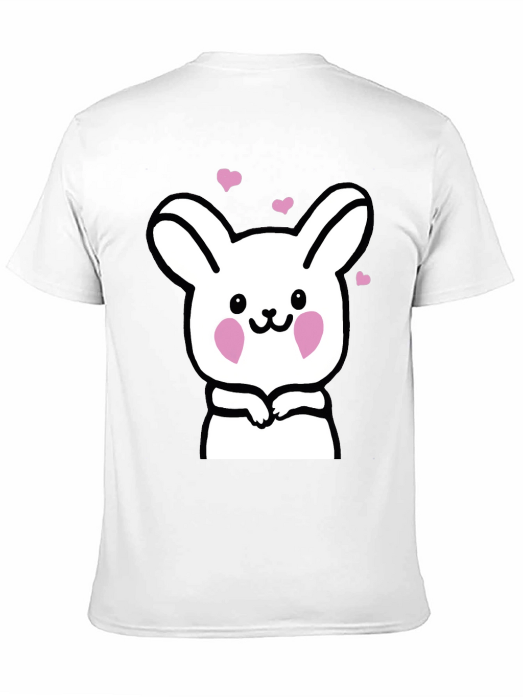 Cute Bunny Graphic Black T-Shirt