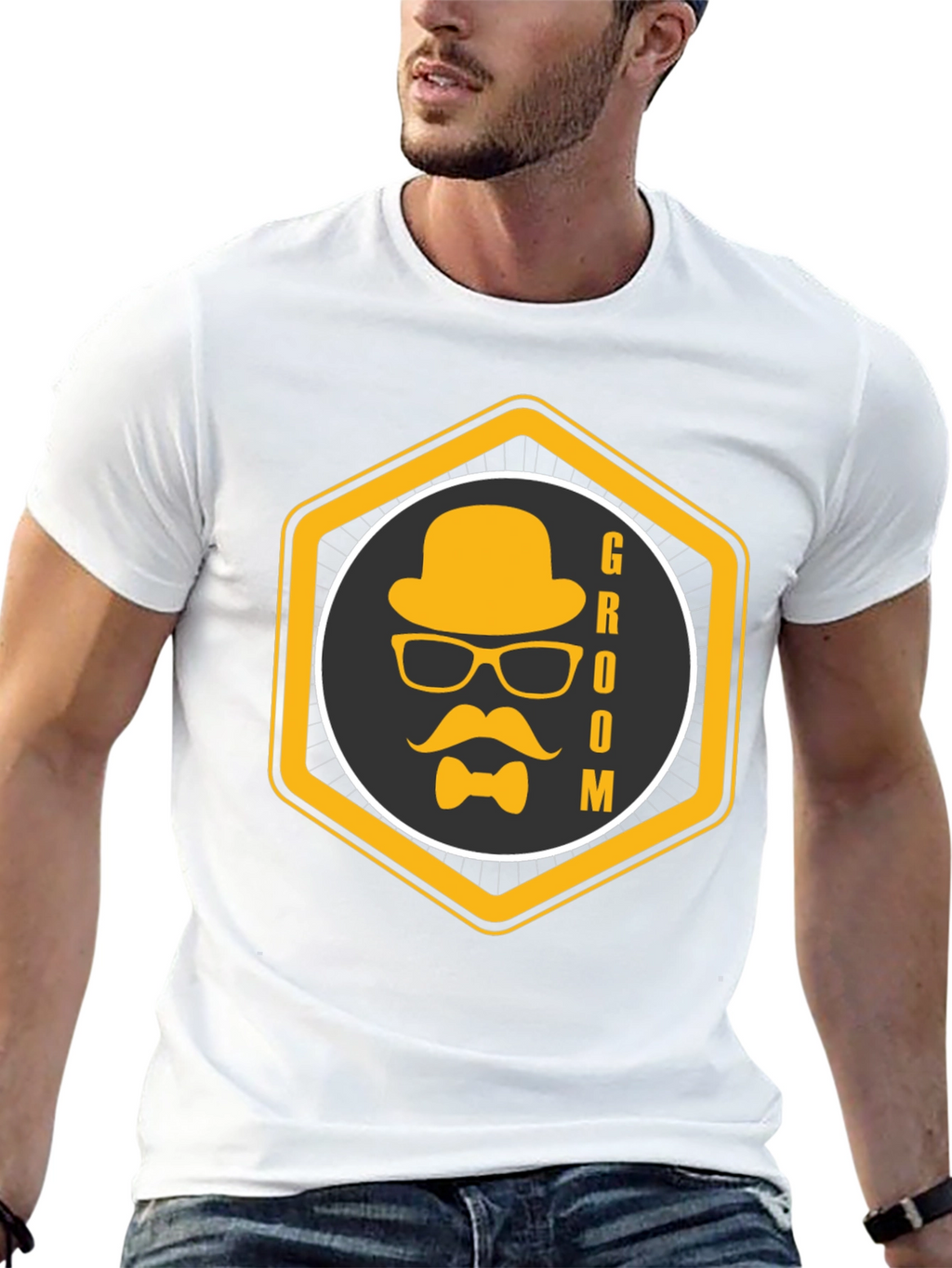 Groom Graphic Black T-Shirt - Stylish Wedding Apparel