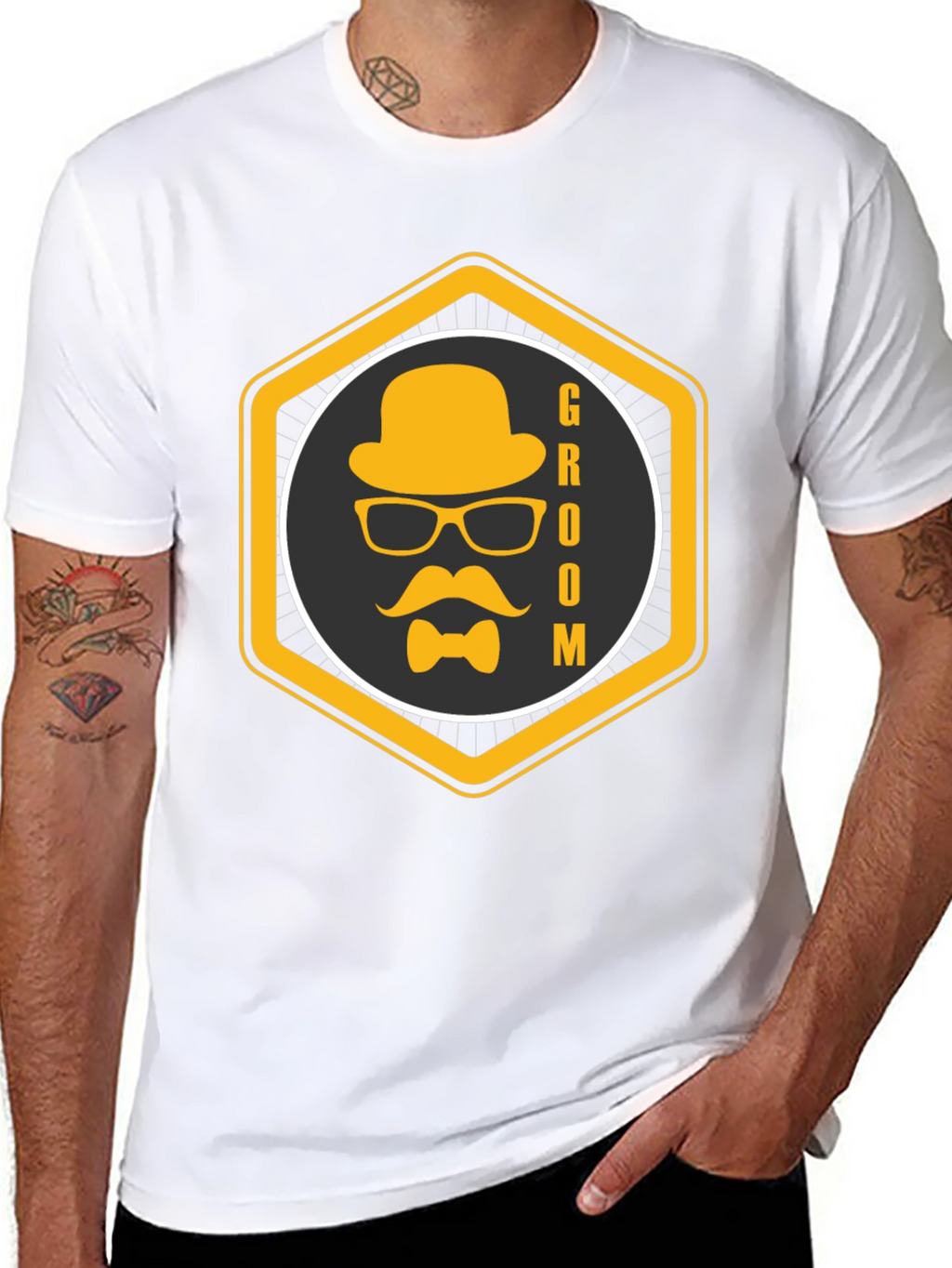 Groom Graphic Black T-Shirt - Stylish Wedding Apparel