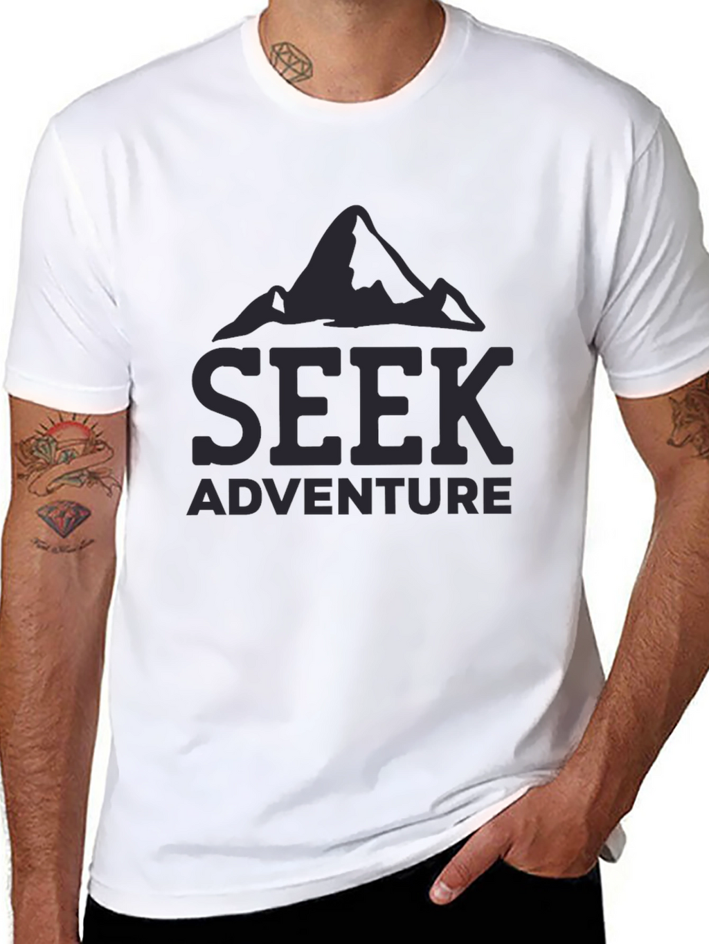 Seek Adventure Black T-Shirt