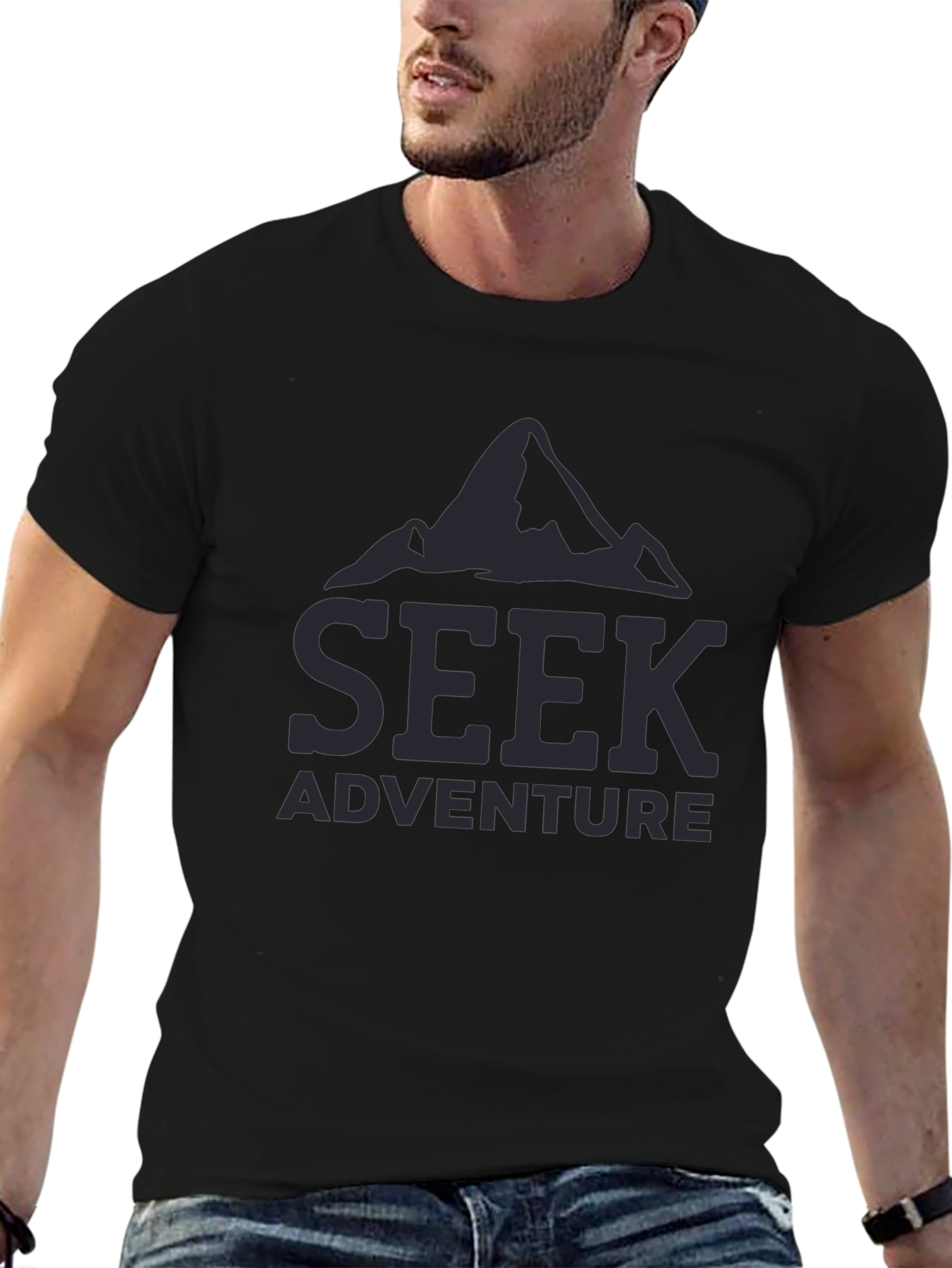 Seek Adventure Black T-Shirt