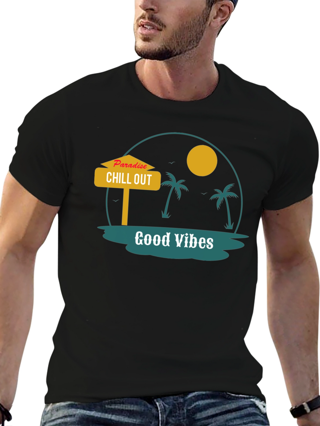 Paradise Chill Out Graphic T-Shirt - Good Vibes