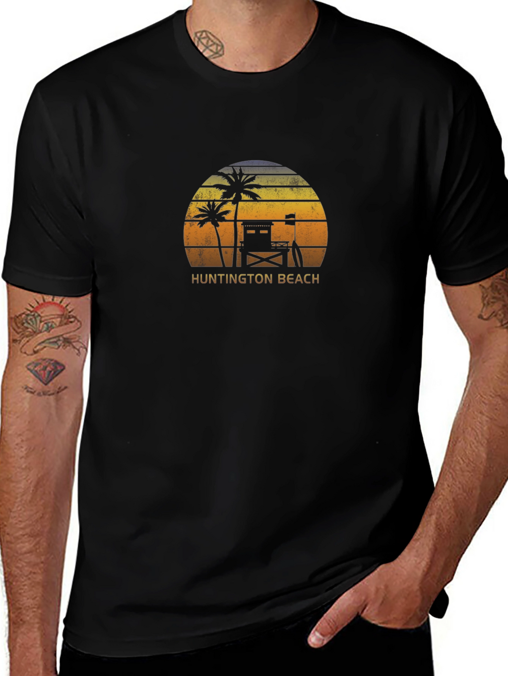 Huntington Beach Retro Sunset T-Shirt