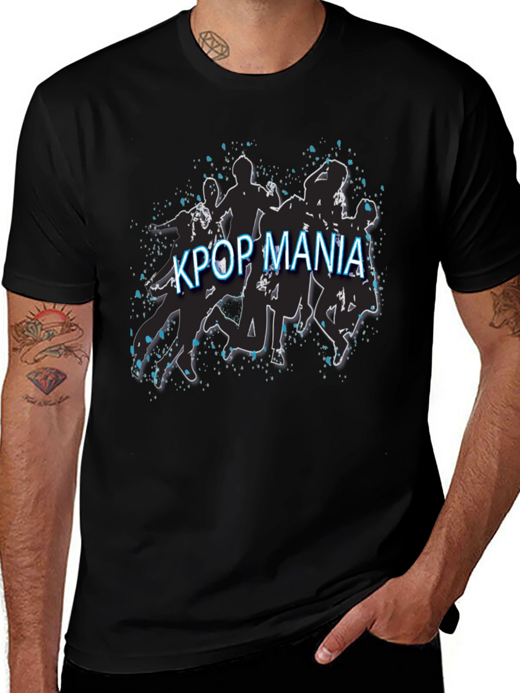 Kpop Mania Black Graphic Tee