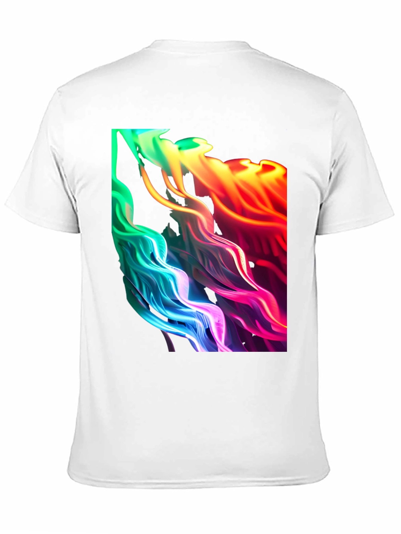 Vibrant Abstract Swirl Graphic Black T-Shirt