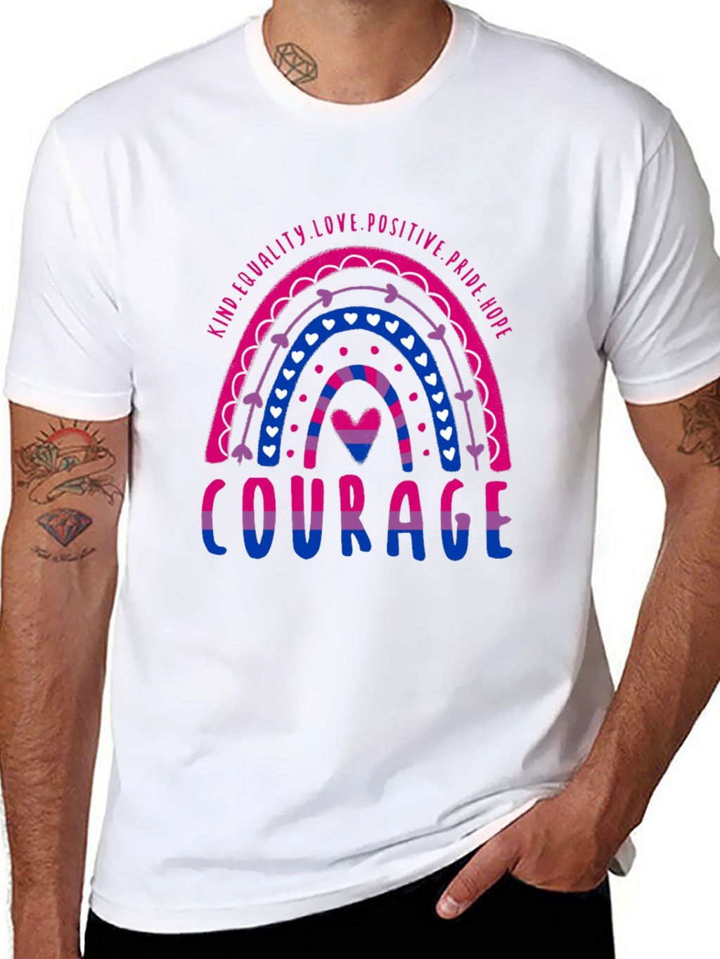 Bisexual Pride Rainbow Courage T-Shirt