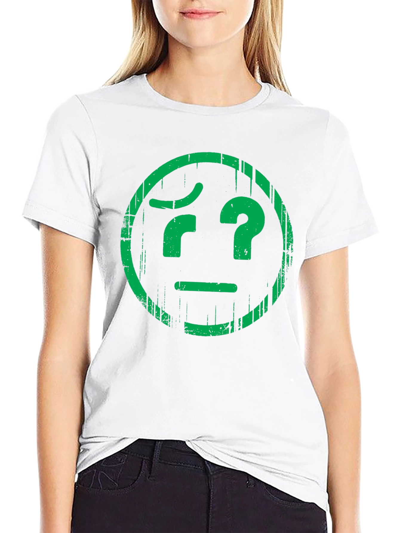 Confused Face Graphic Tee - Unisex Black T-Shirt