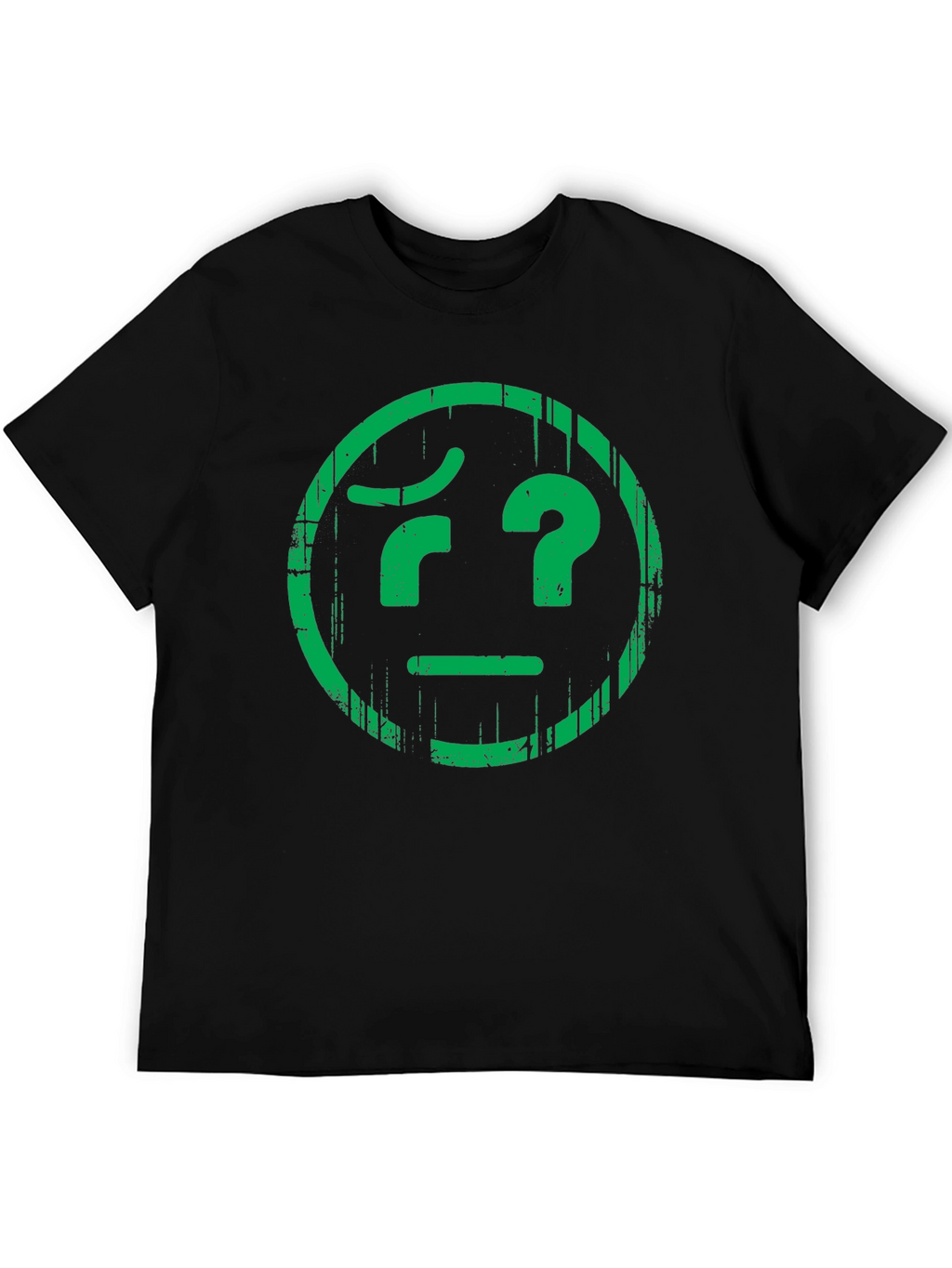 Confused Face Graphic Tee - Unisex Black T-Shirt