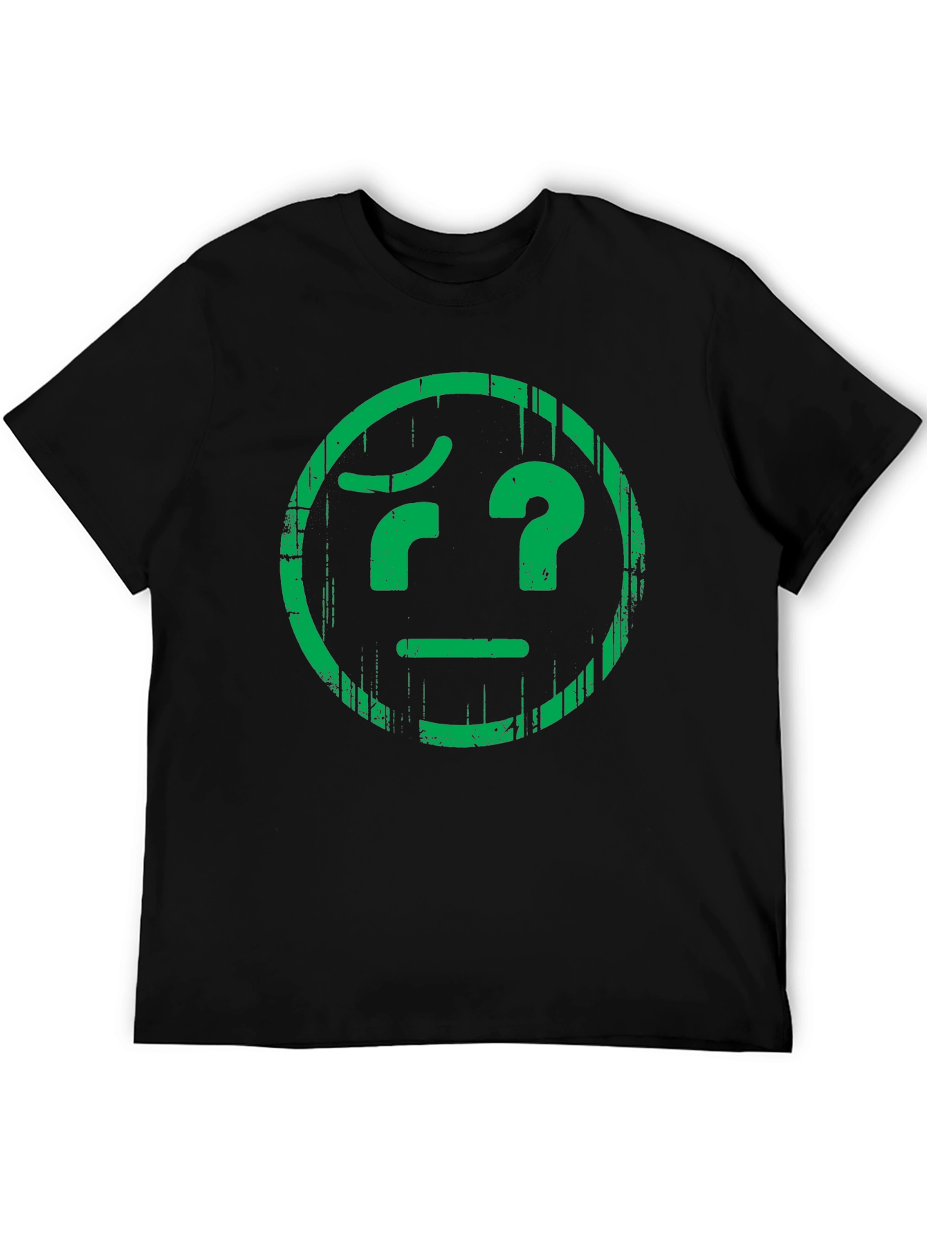 Confused Face Graphic Tee - Unisex Black T-Shirt