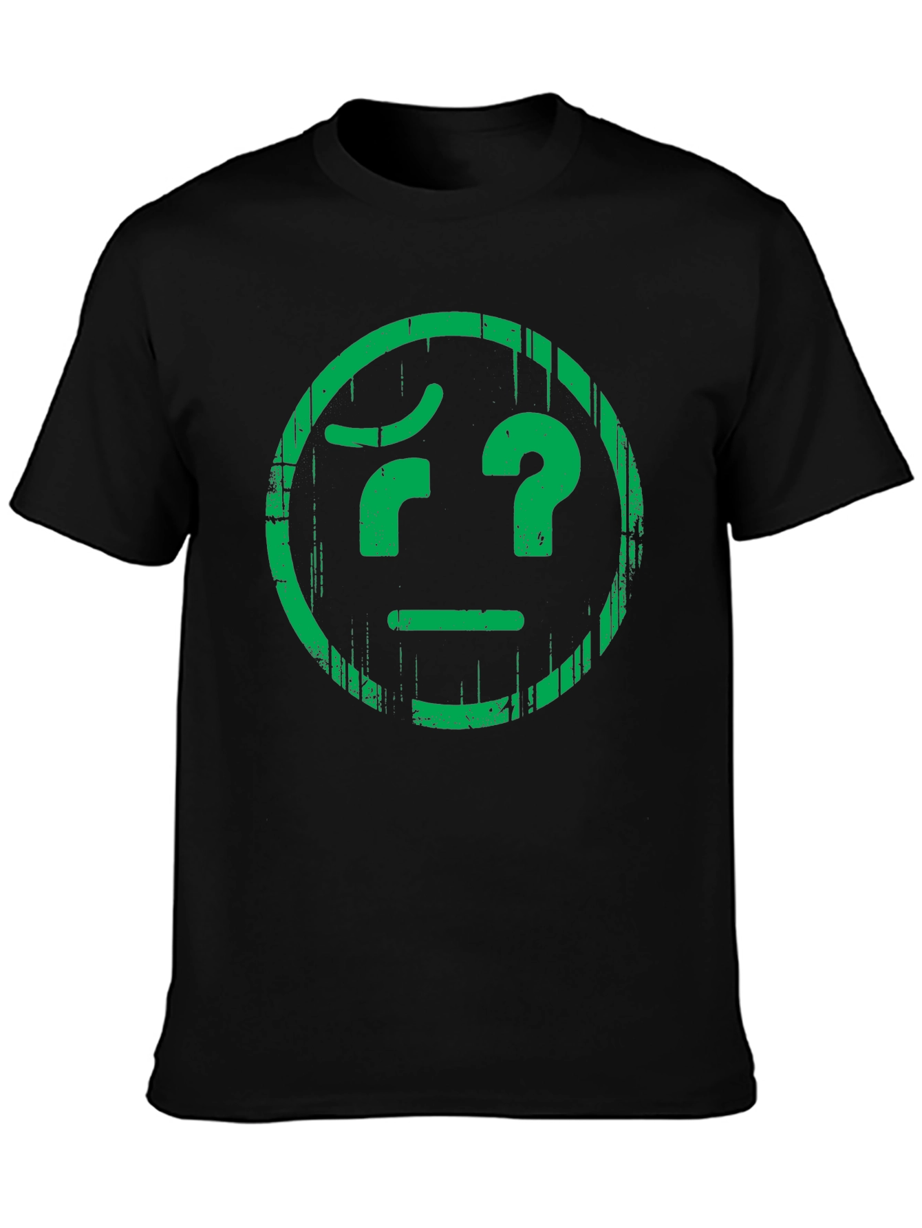 Confused Face Graphic Tee - Unisex Black T-Shirt