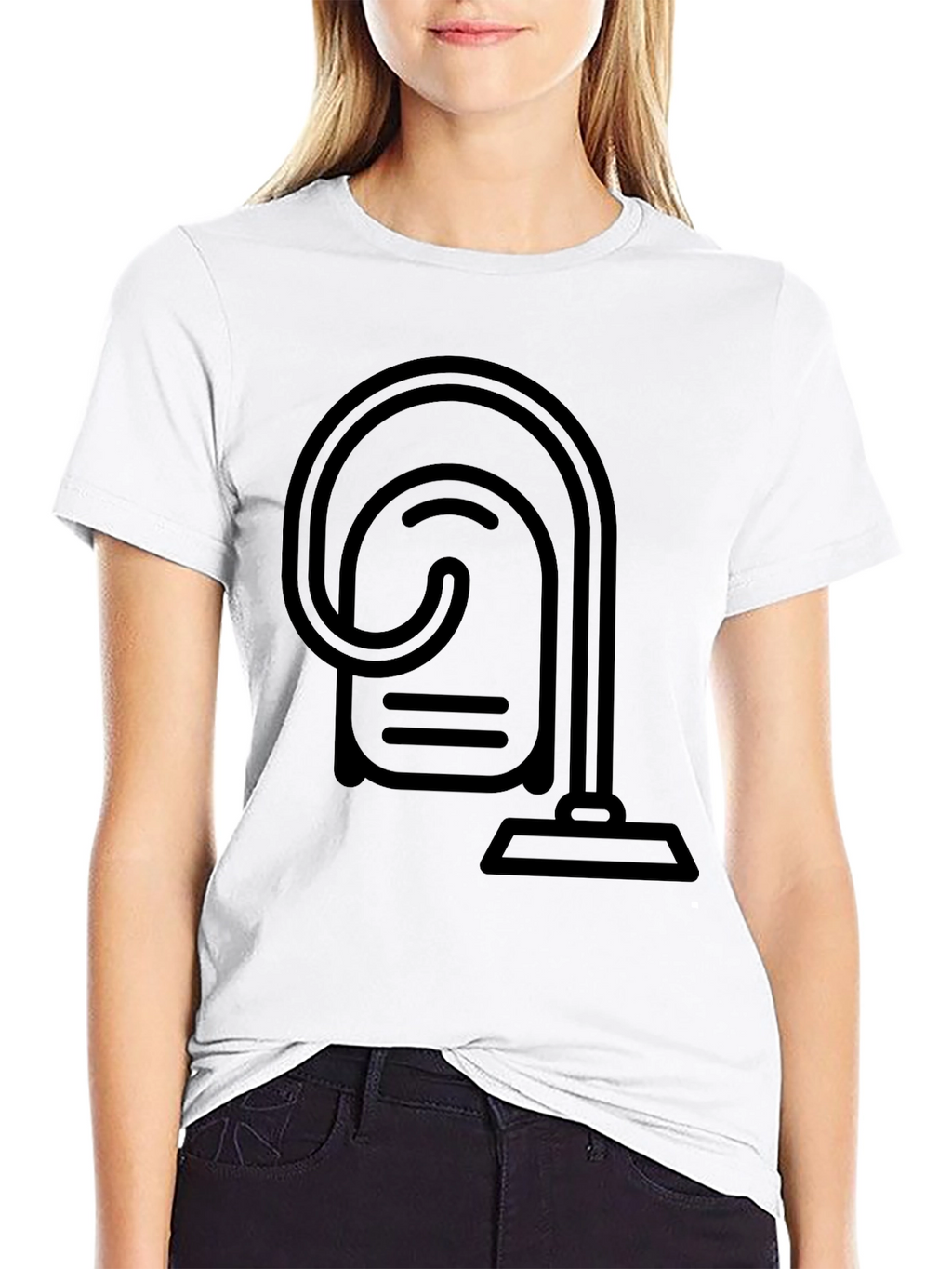 Modern Vacuum Graphic Tee - Stylish Black T-Shirt