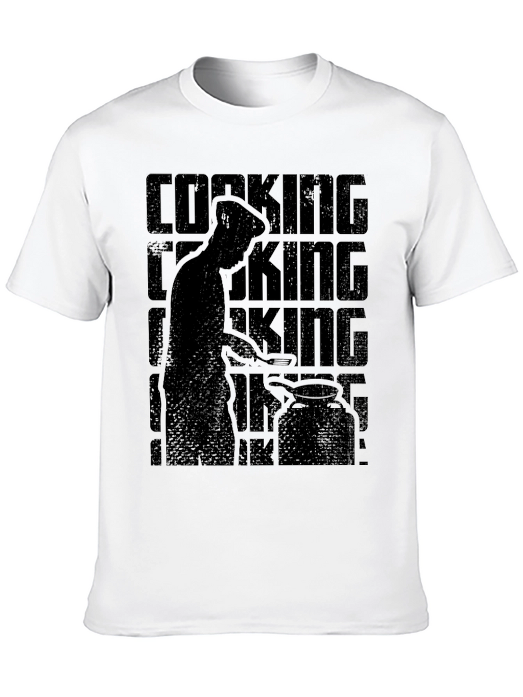 Cooking King Mens Black Graphic T-Shirt