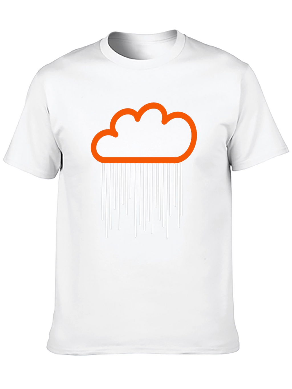 Orange Cloud Rain Graphic Black T-Shirt