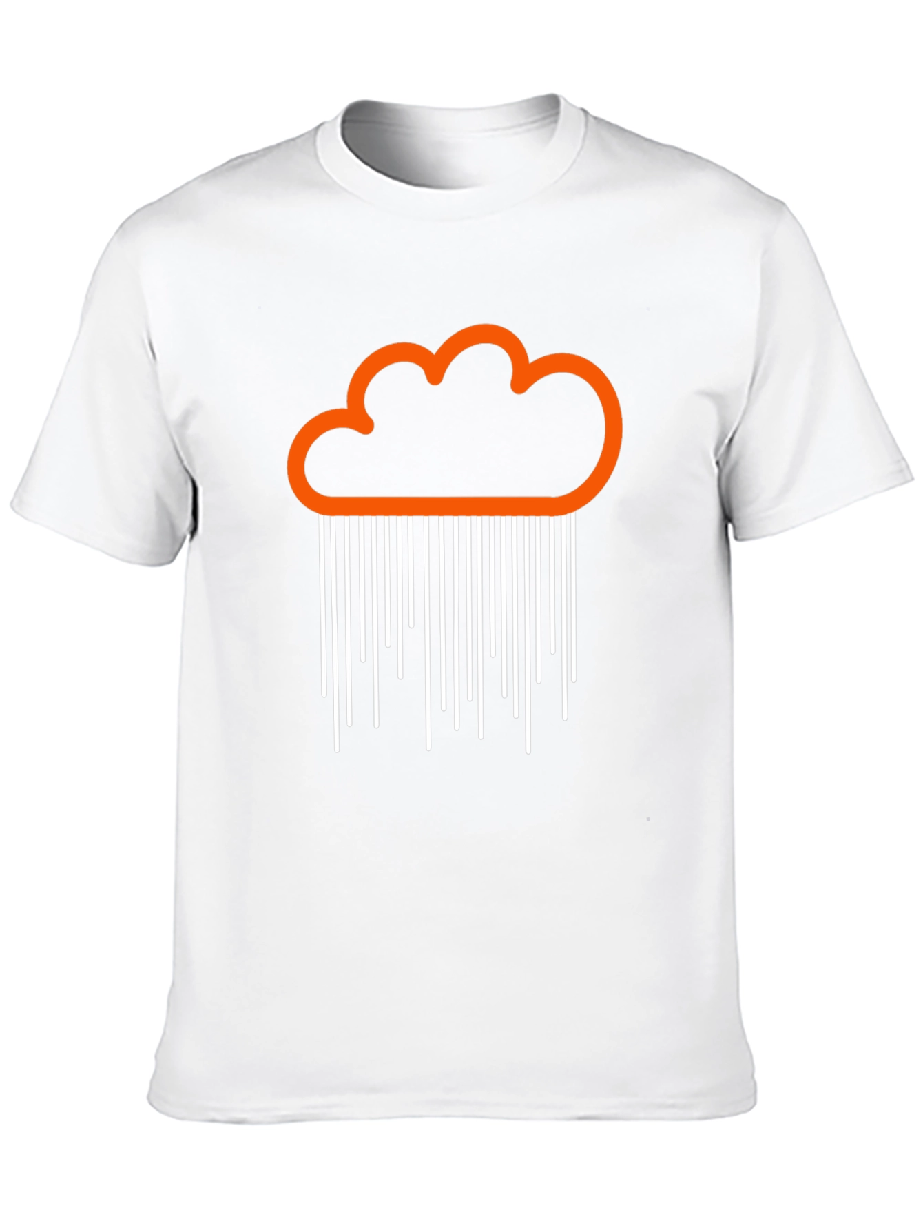 Orange Cloud Rain Graphic Black T-Shirt