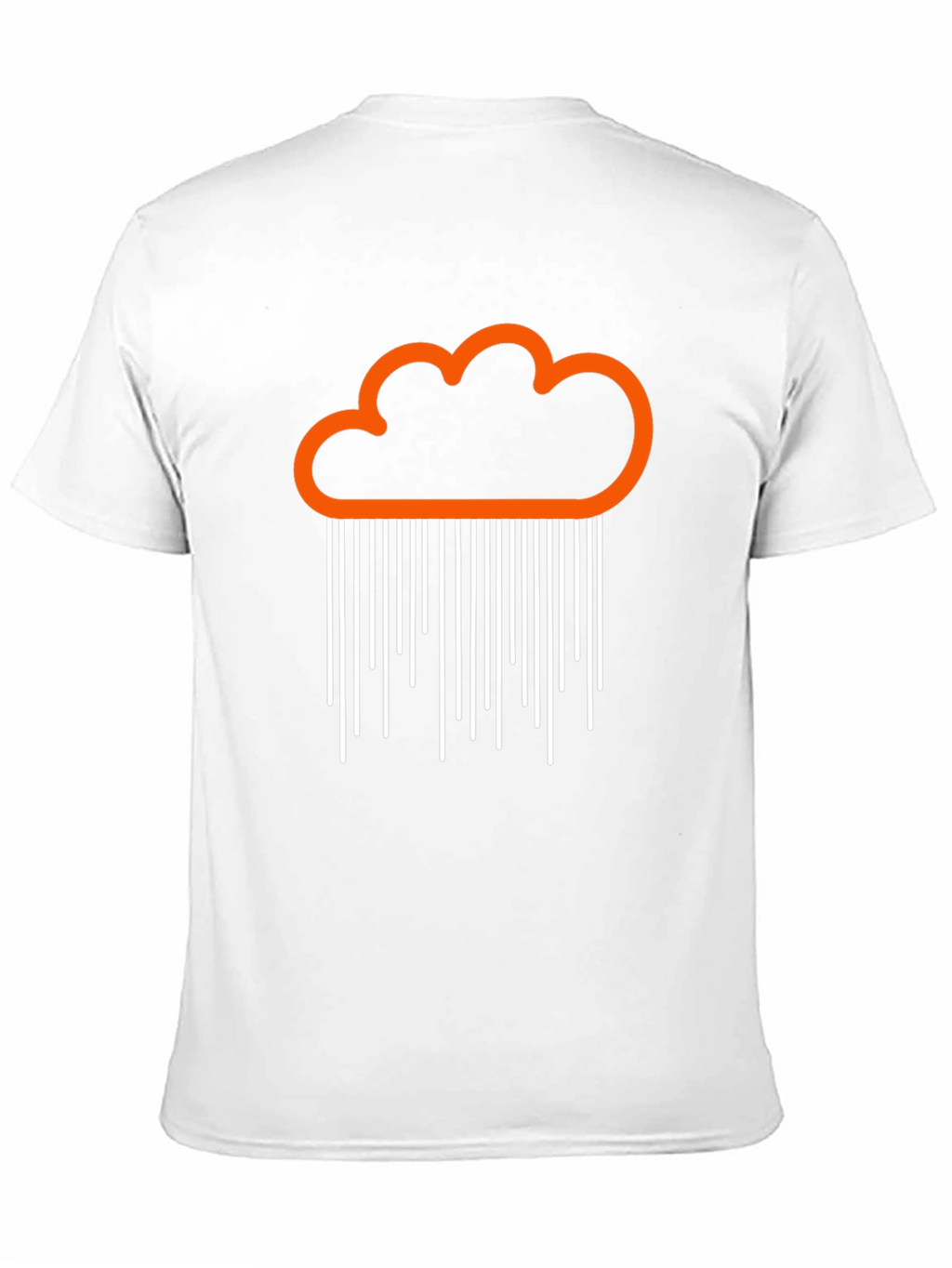 Orange Cloud Rain Graphic Black T-Shirt