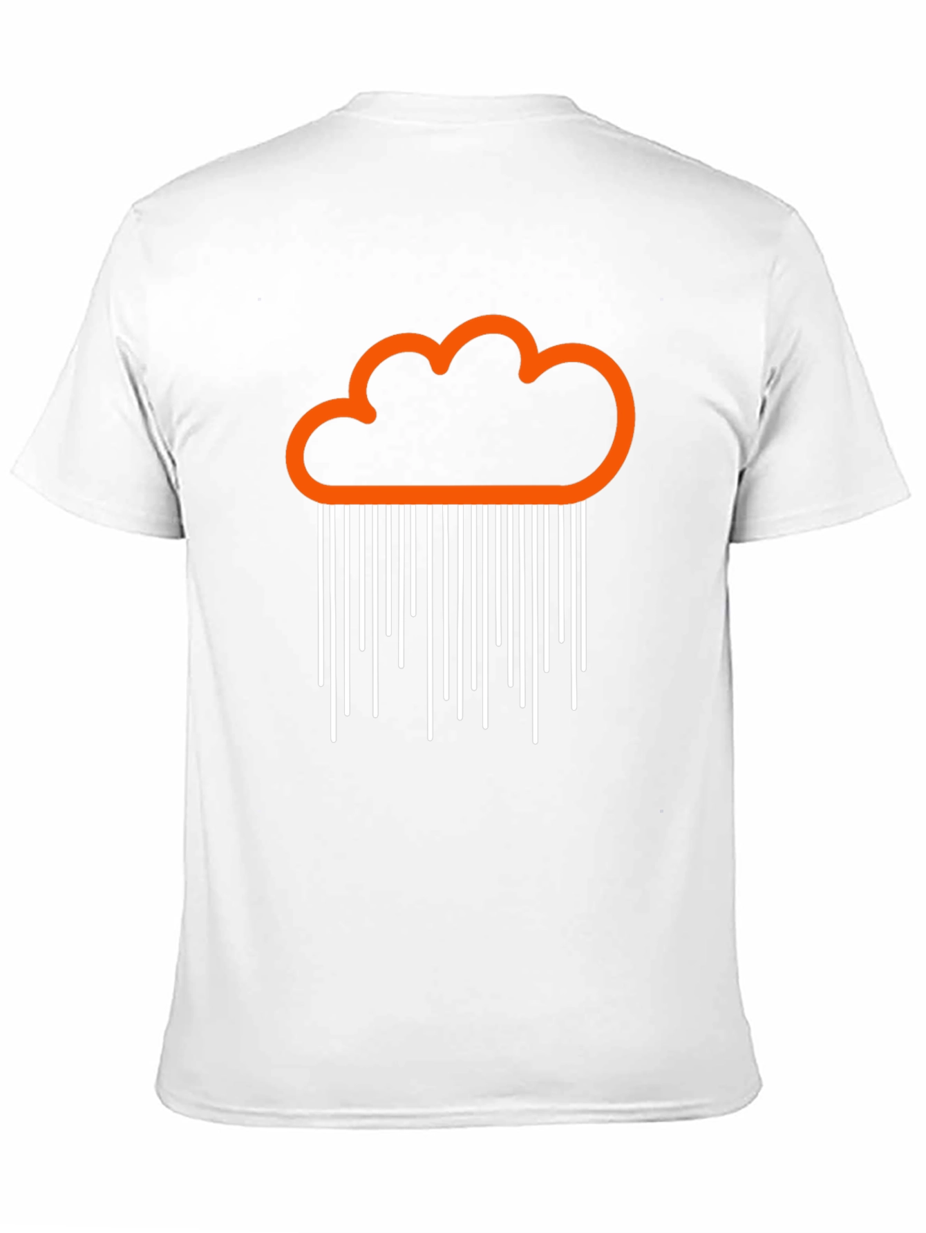 Orange Cloud Rain Graphic Black T-Shirt