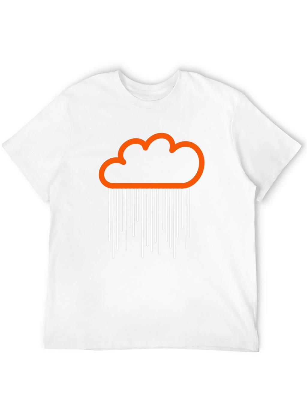 Orange Cloud Rain Graphic Black T-Shirt