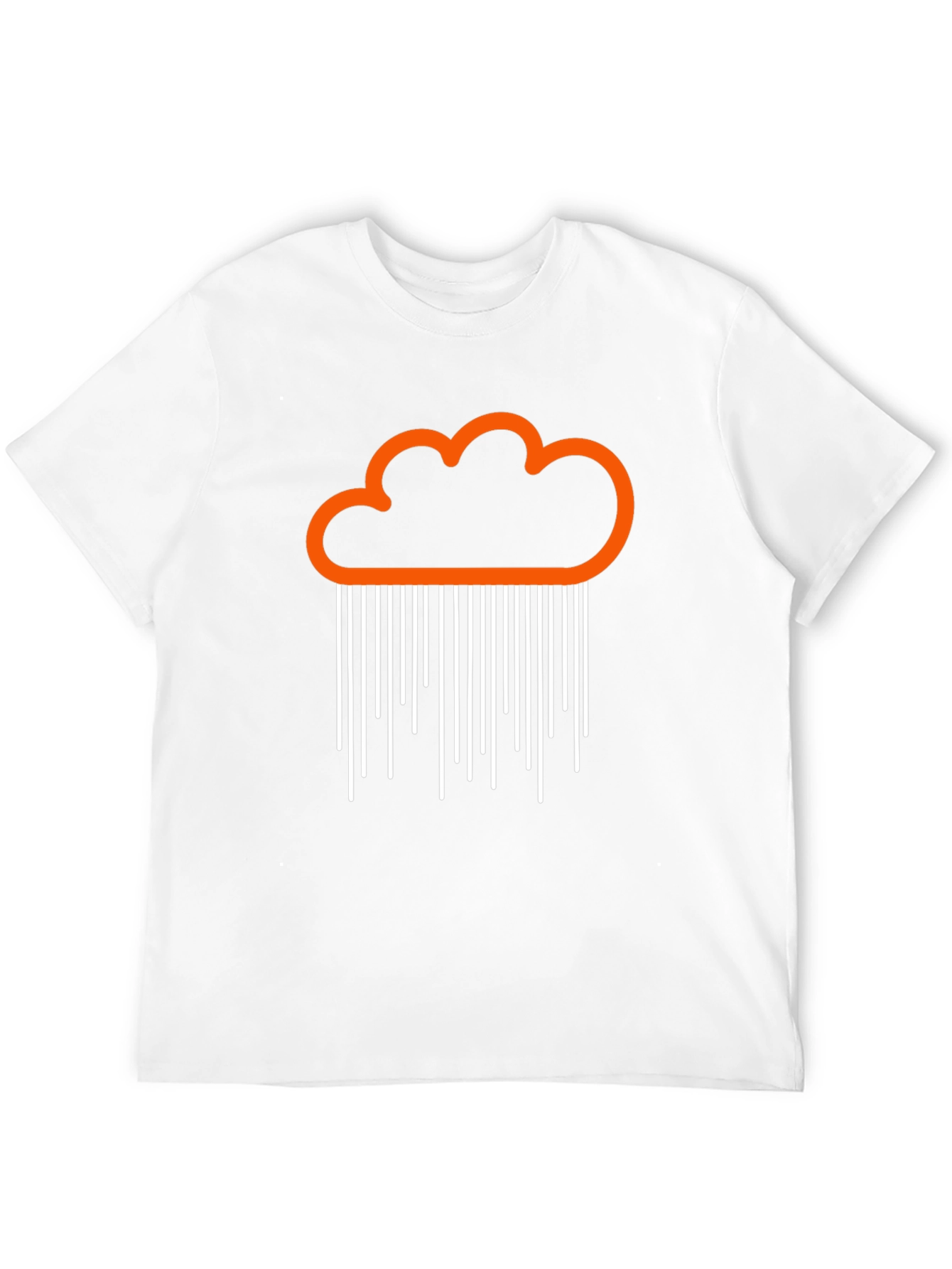 Orange Cloud Rain Graphic Black T-Shirt