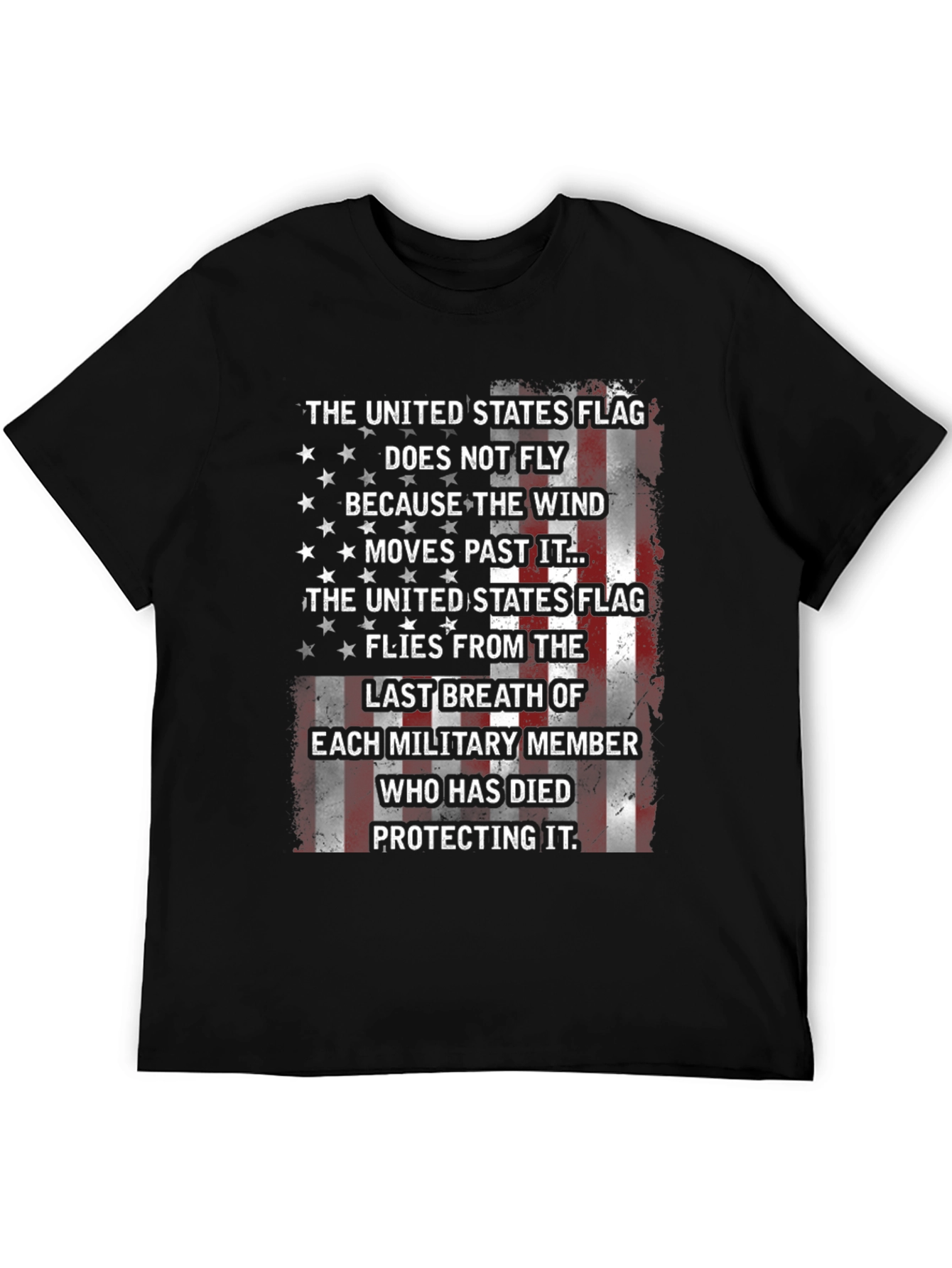 Patriotic US Flag Military Tribute T-Shirt