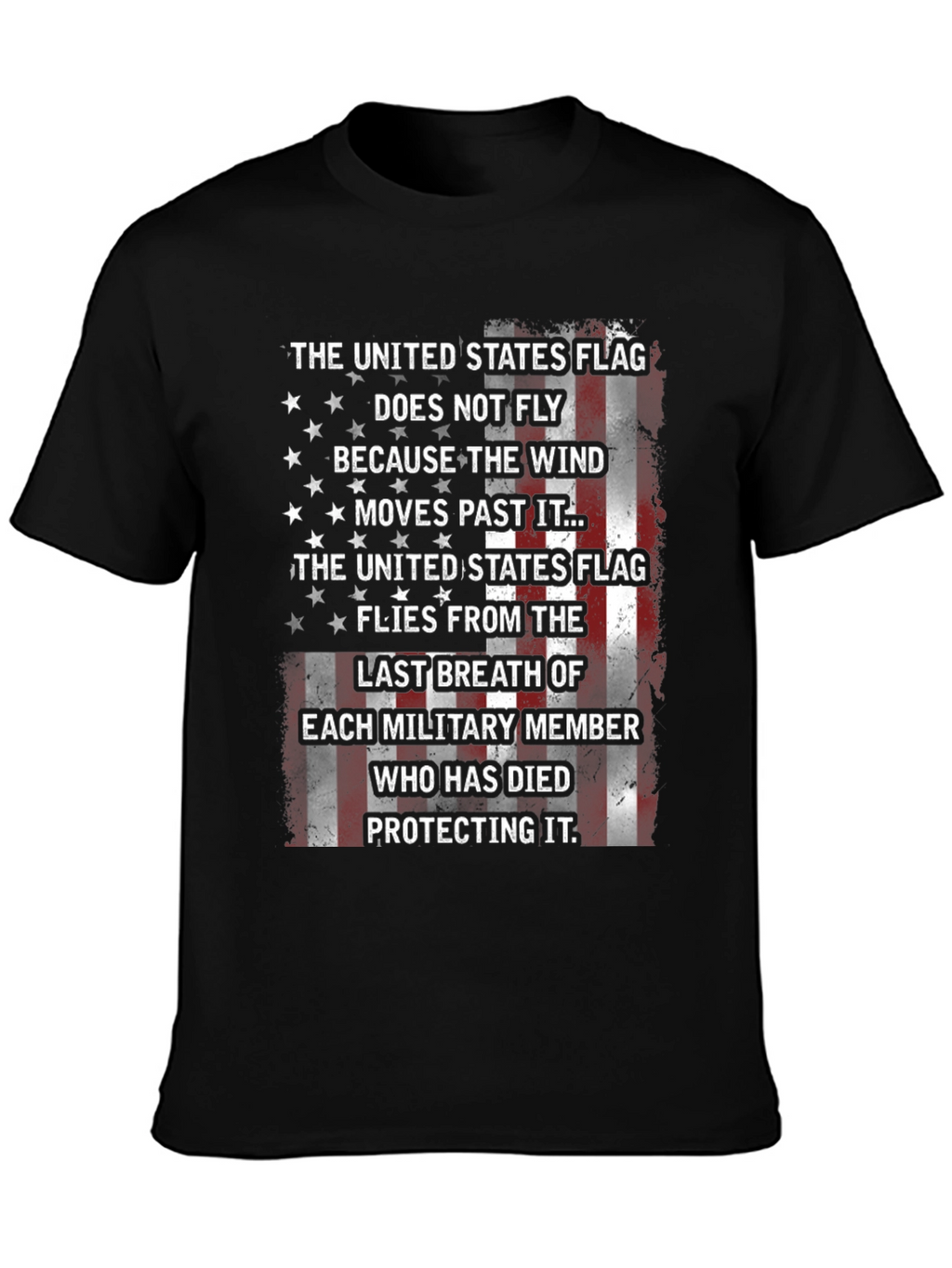 Patriotic US Flag Military Tribute T-Shirt
