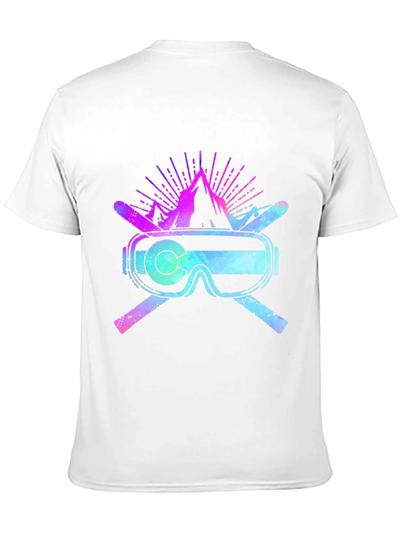 Colorado Ski Goggles Mountain Graphic Black T-Shirt