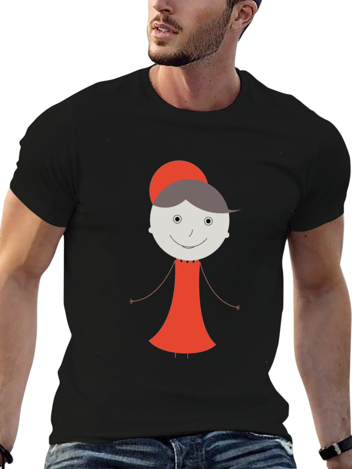 Whimsical Granny Graphic Tee - Unisex Black T-Shirt