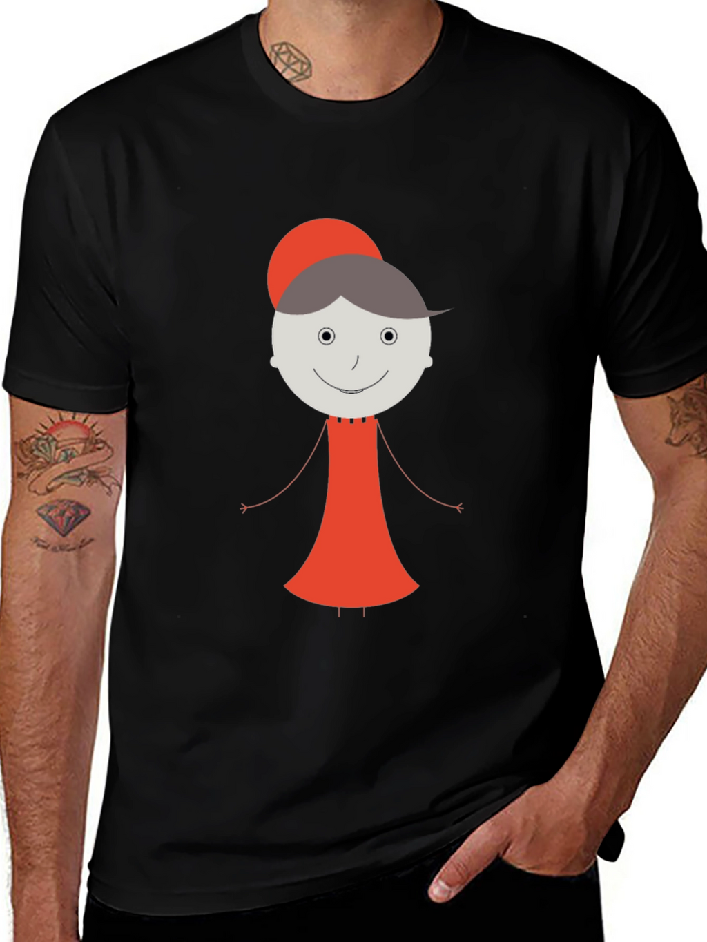 Whimsical Granny Graphic Tee - Unisex Black T-Shirt