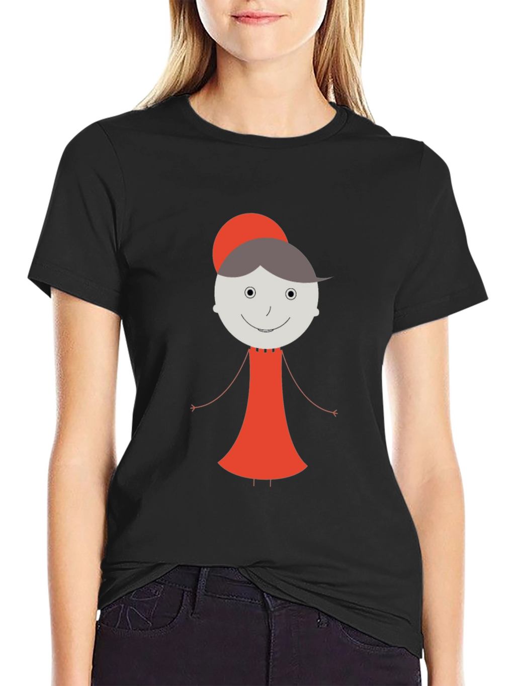 Whimsical Granny Graphic Tee - Unisex Black T-Shirt