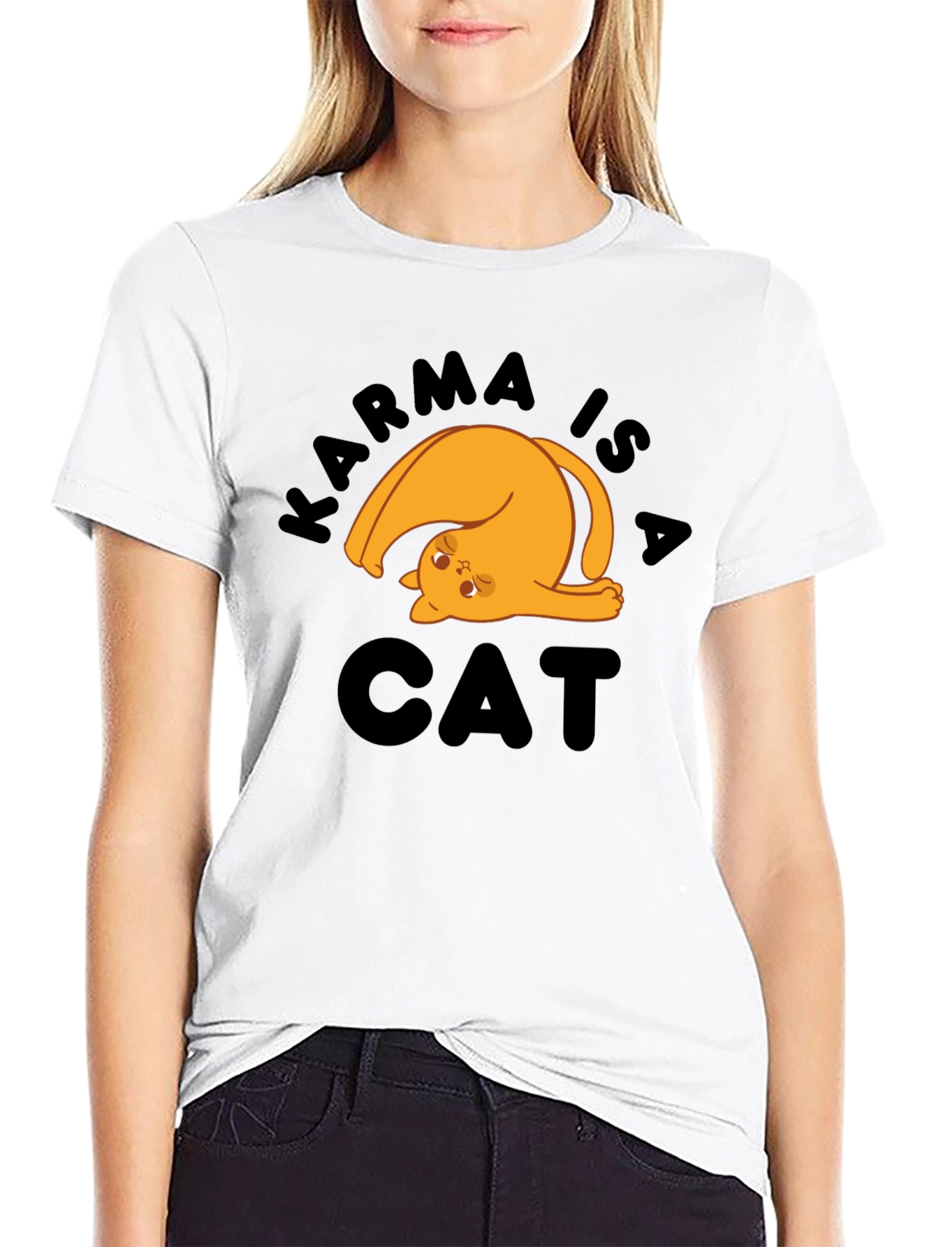 Karma is a Cat T-Shirt - Novelty Graphic Tee